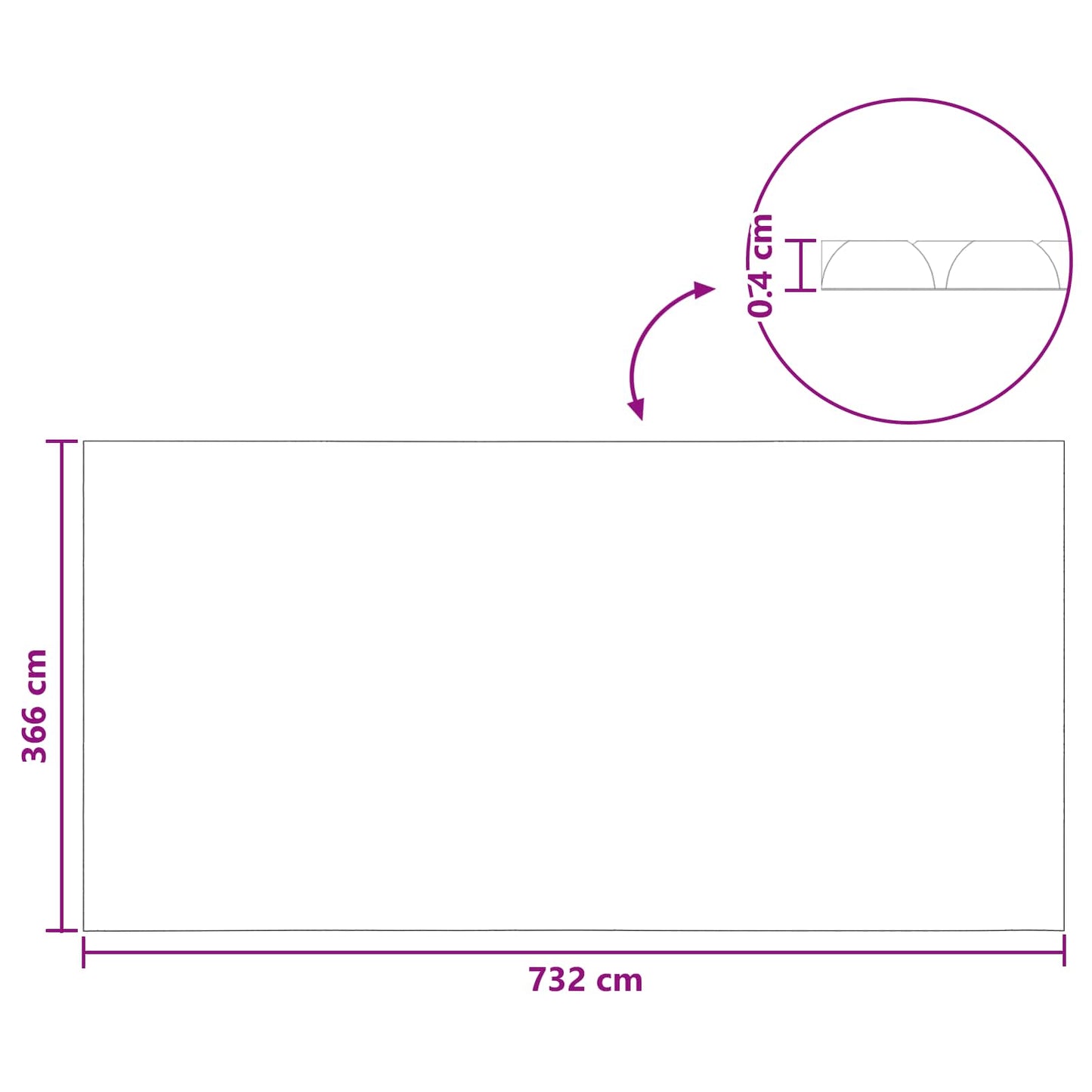 Solbadekar Dække Tung Kvalitet 732 x 366 cm 200 μm Firkantet PE