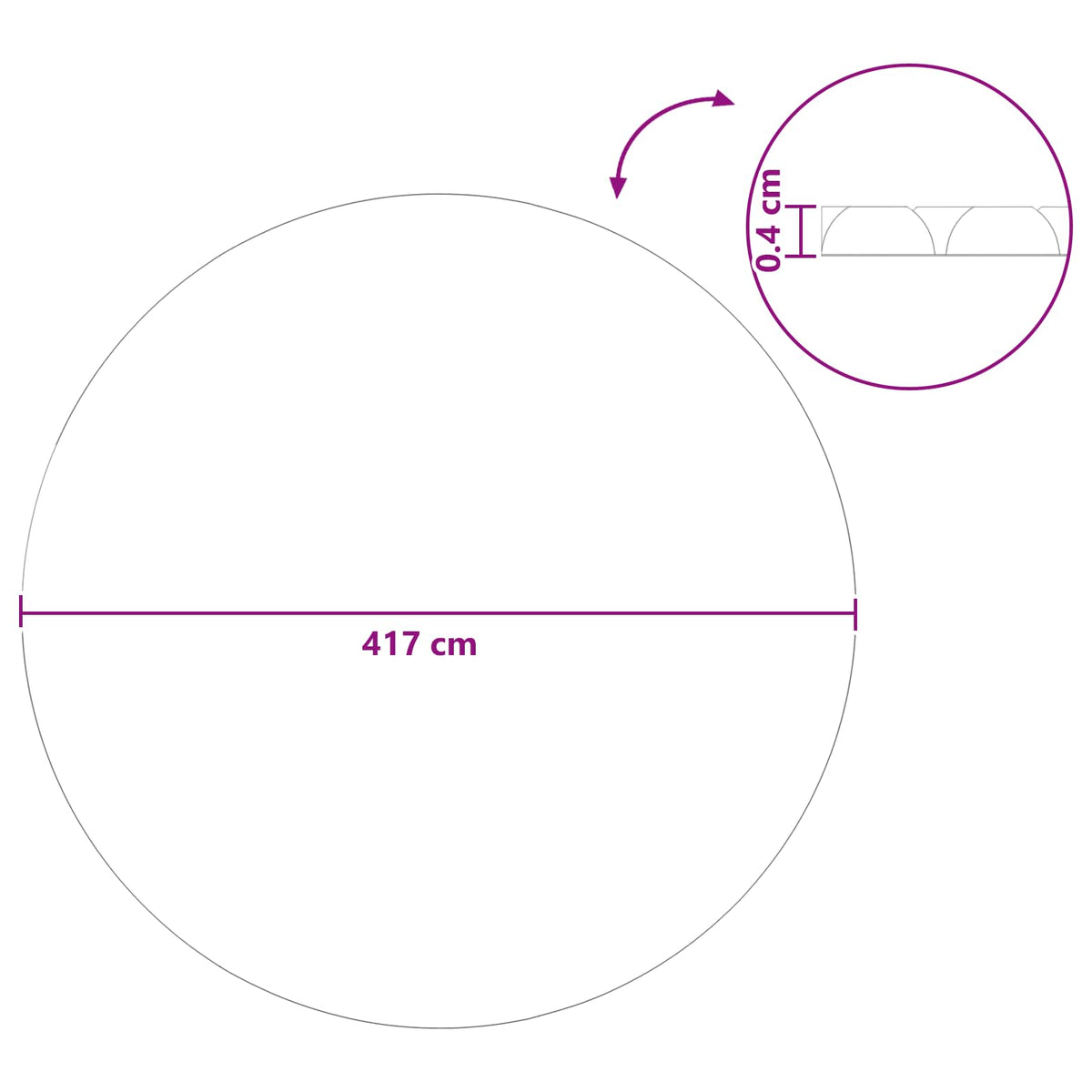 Solbadekar Dække Tung Kvalitet Ø 417 cm 200 μm Rund PE
