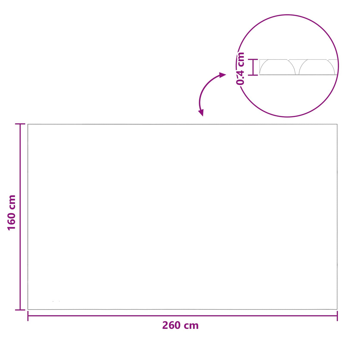 Solbadekar Dække Tung Kvalitet 260 x 160 cm 200 μm Firkantet PE