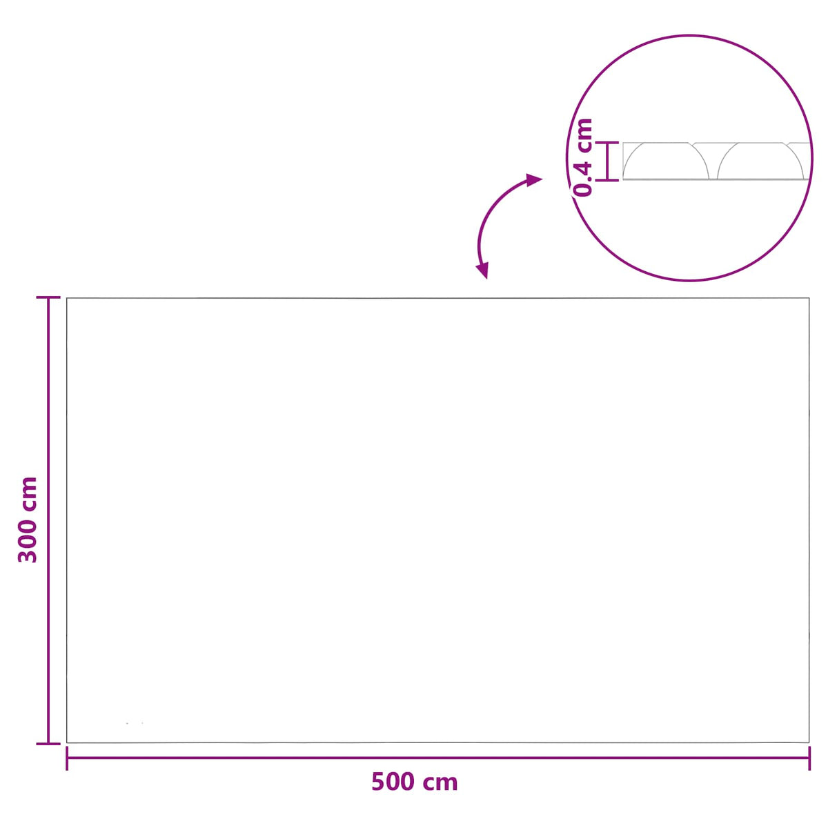 Solbadekar Dække Tung Kvalitet 500 x 300 cm 200 μm Firkantet PE