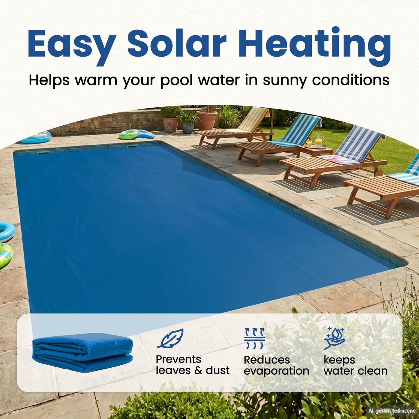Solar Pool Cover Ekstra Tung 300 x 200 cm, 400 μm Firkantet PE