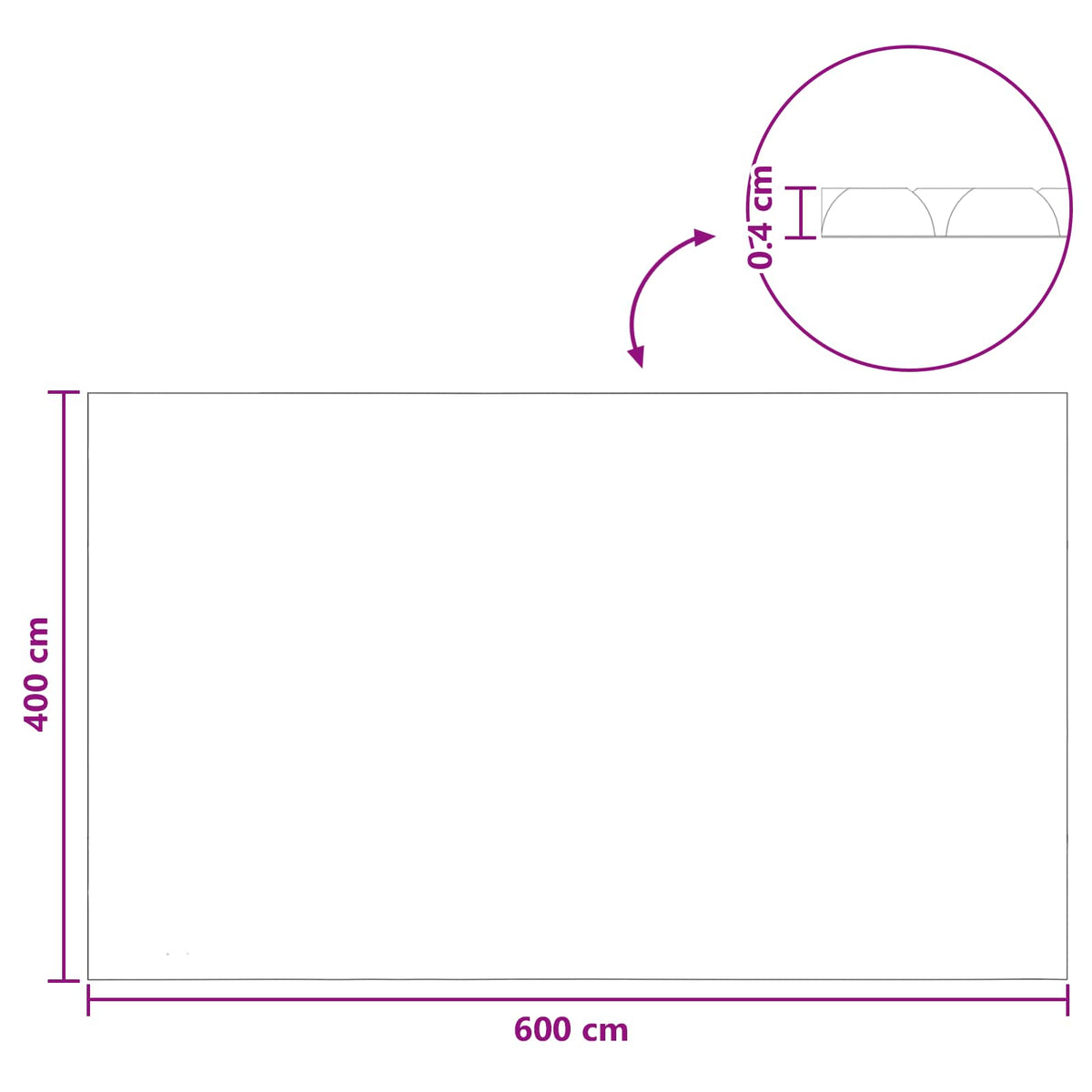 Solar Pool Cover Ekstra Tung 600 x 400 cm, 400 μm Firkantet PE
