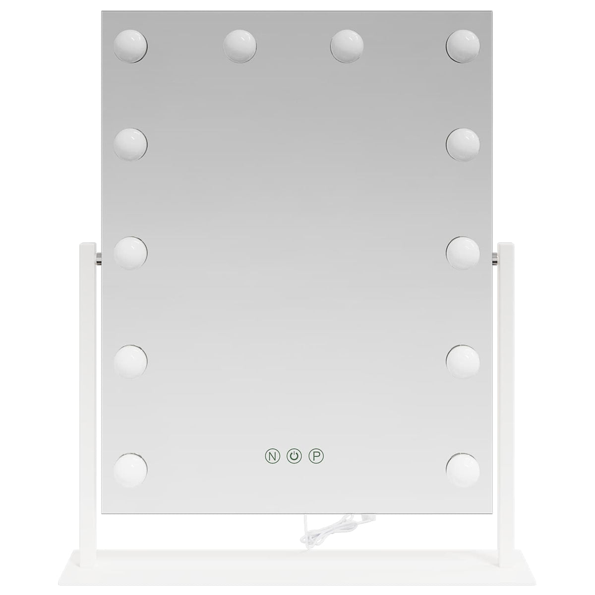 LED Makeup Spejl Hvid 44 x 10 x 53 cm Glas og Stål