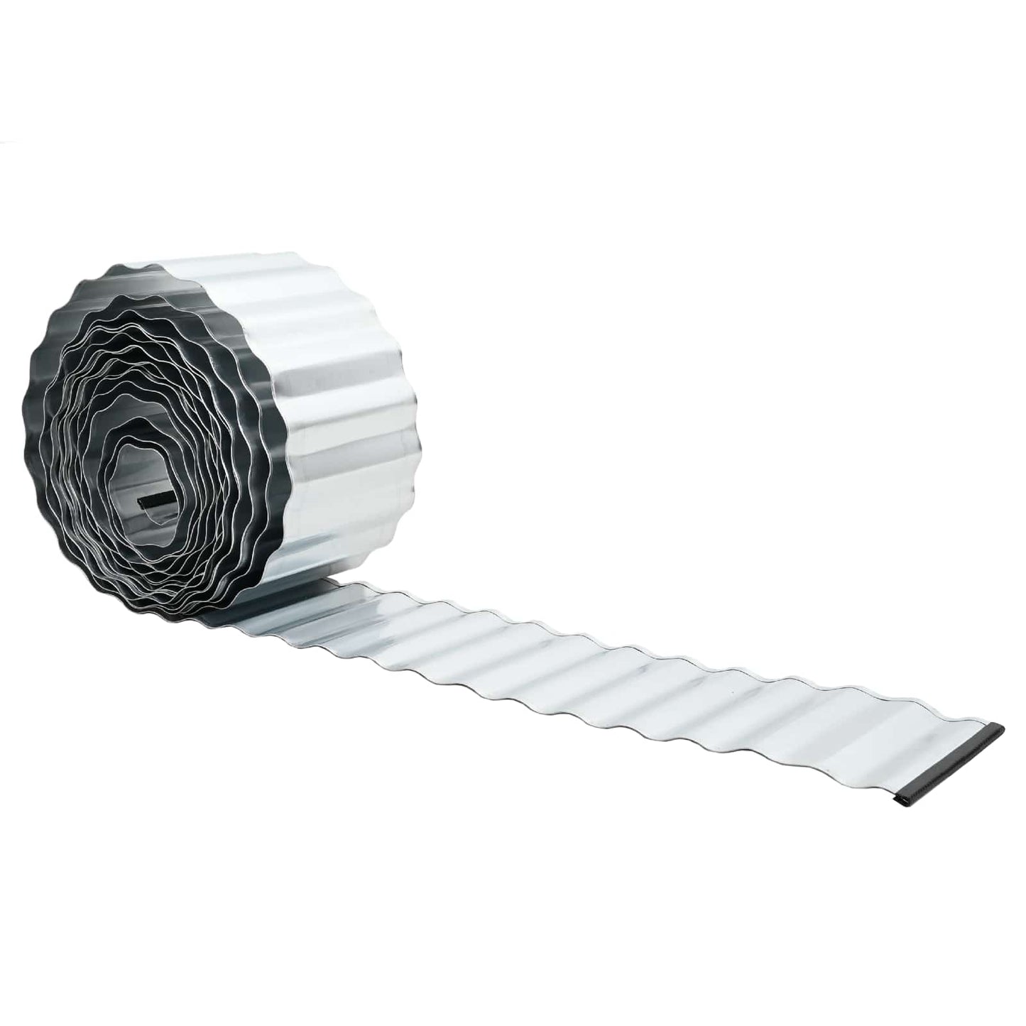 Plænekant 5 m x 10 cm Galvaniseret stål Sølv