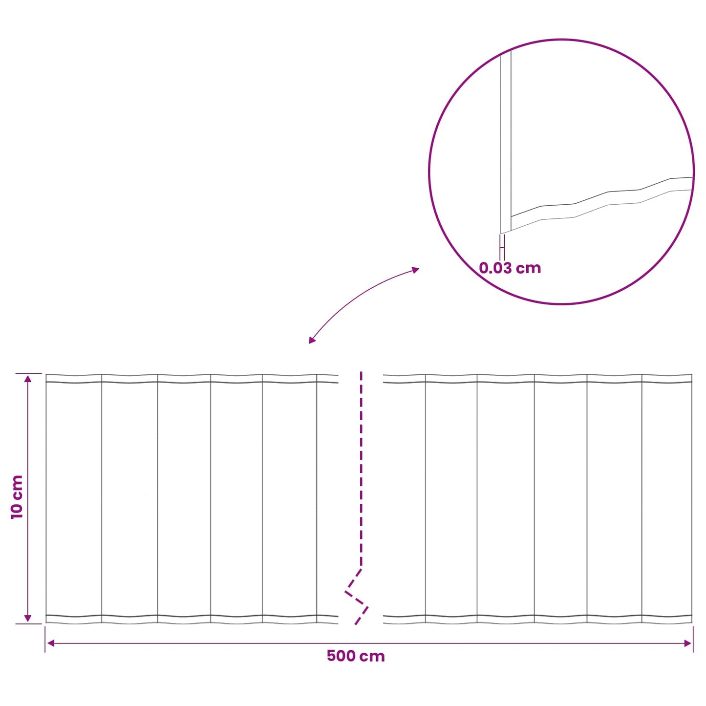 Plænekant 5 m x 10 cm Galvaniseret stål Sølv
