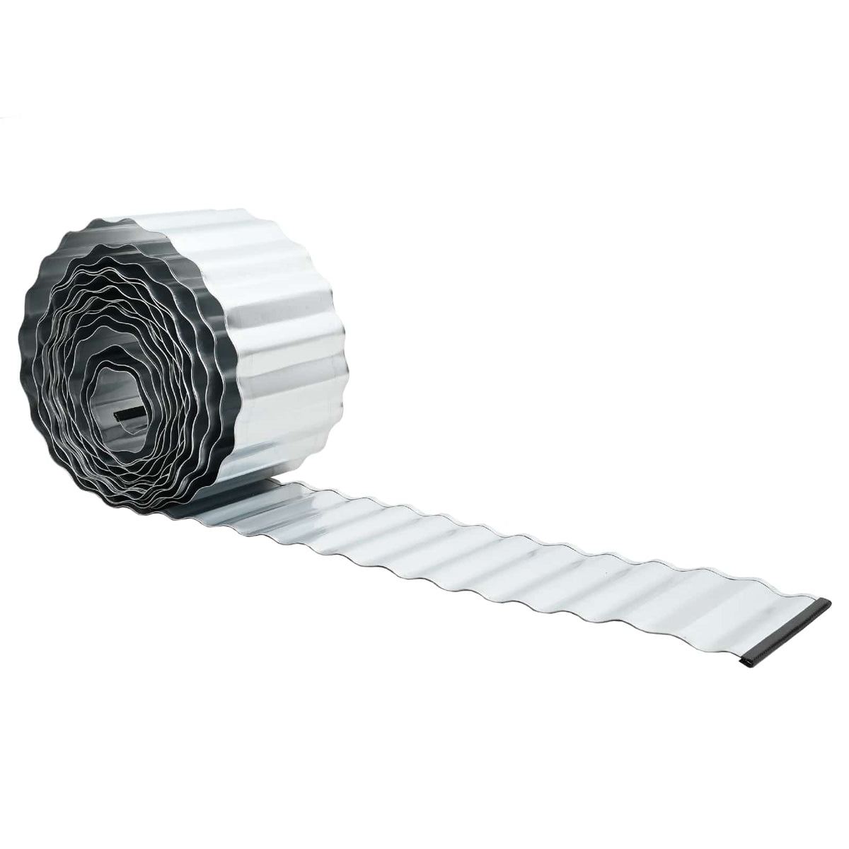 Plænekant 5 m x 15 cm Galvaniseret stål Sølv