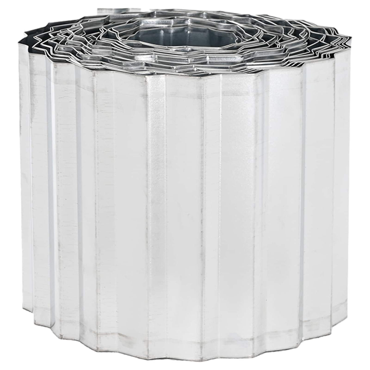 Plænekant 5 m x 10 cm Galvaniseret stål Sølv