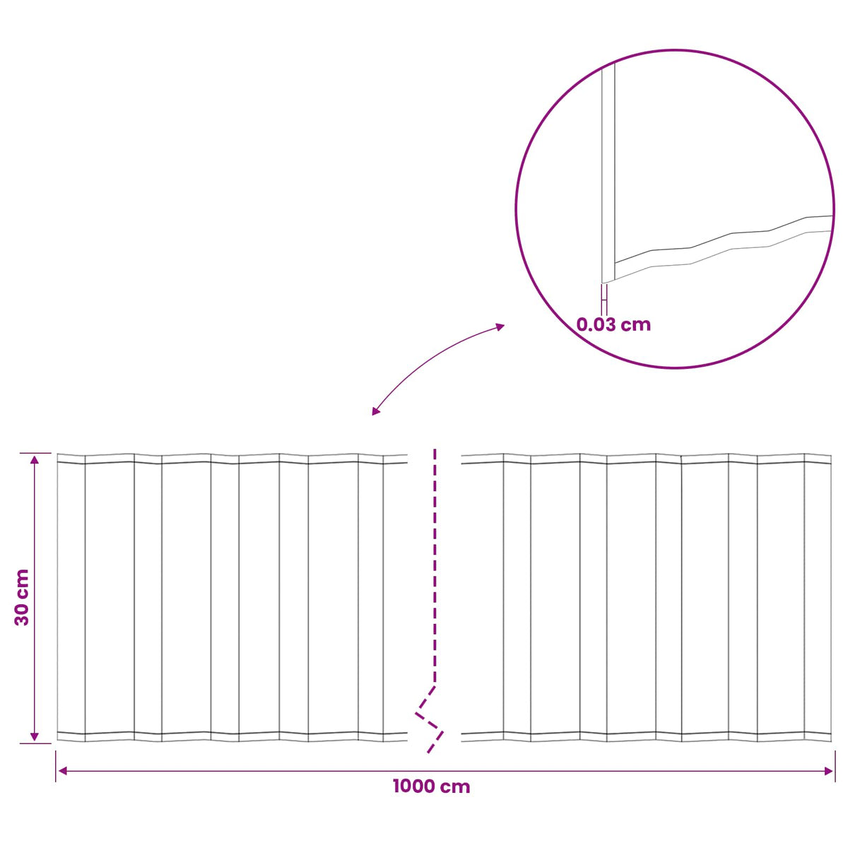 Plænekant 10 m x 30 cm Galvaniseret stål Sølv