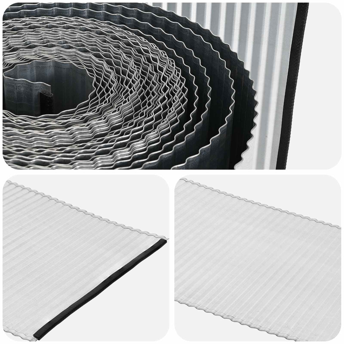 Plænekant 5 m x 25 cm Galvaniseret stål Sølv