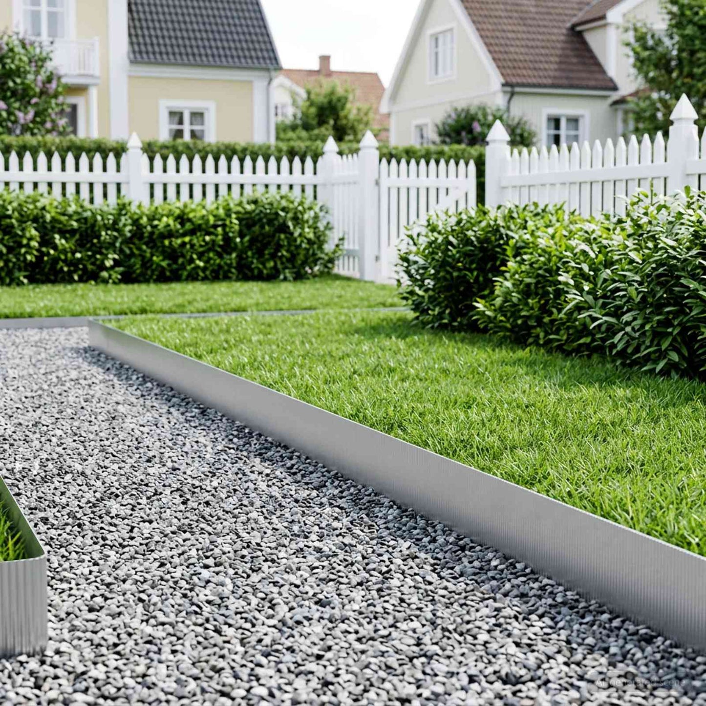 Plænekant 5 m x 25 cm Galvaniseret stål Sølv
