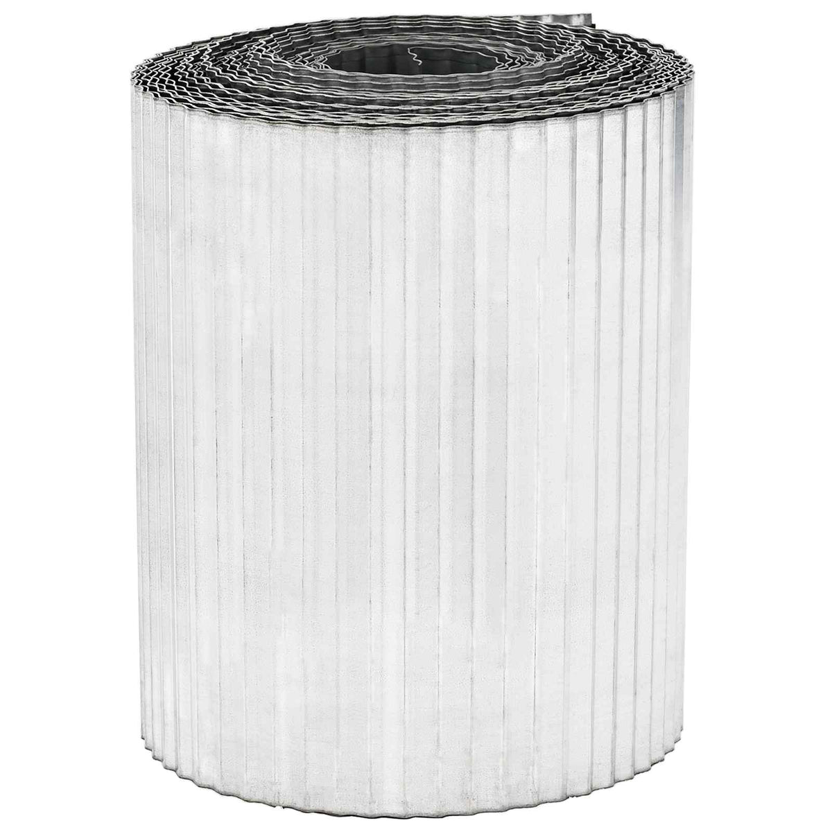 Plænekant 5 m x 25 cm Galvaniseret stål Sølv