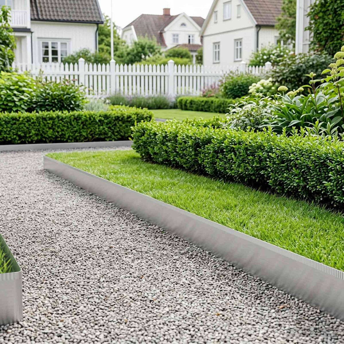 Plænekant 20 m x 15 cm Galvaniseret stål Sølv