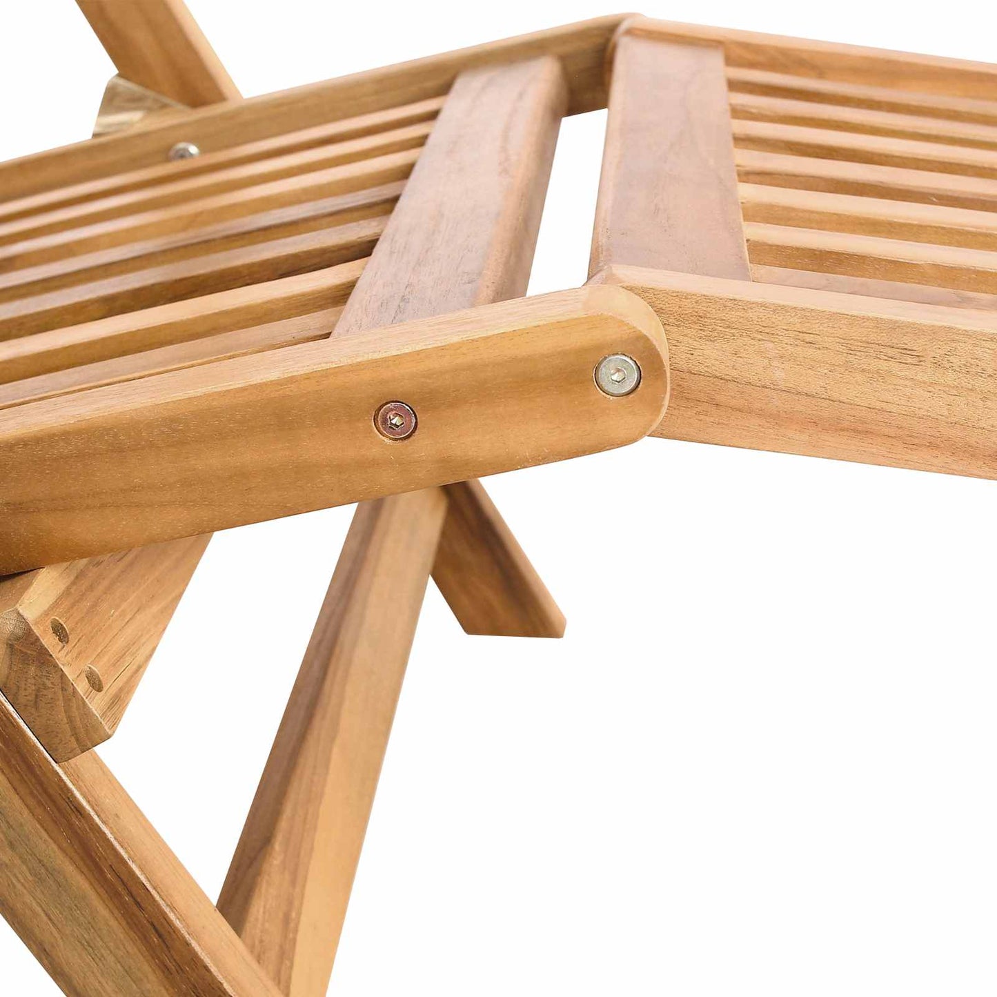 Foldbar Dæk Stol 2 pcs Naturfarvet Massiv Teaktræ