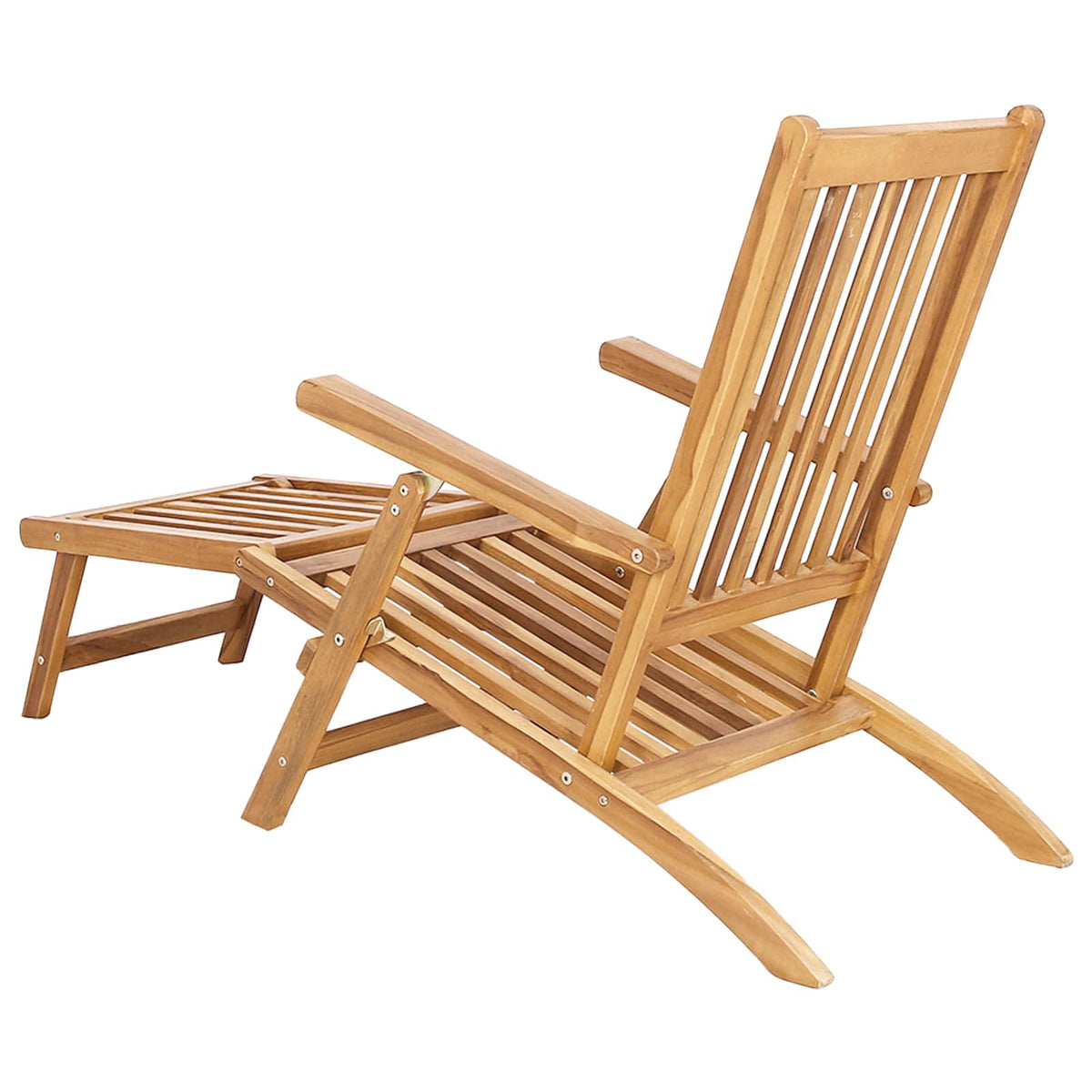 Foldbar Dæk Stol 2 pcs Naturfarvet Massiv Teaktræ