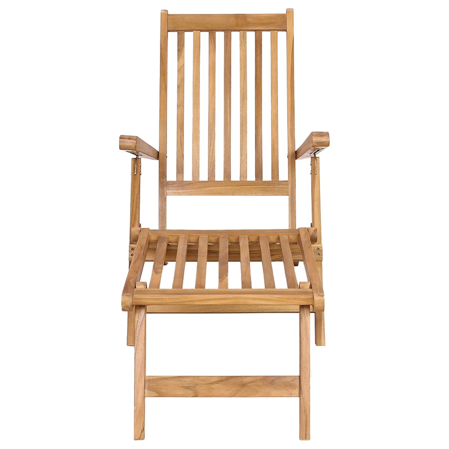 Foldbar Dæk Stol 2 pcs Naturfarvet Massiv Teaktræ