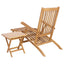 Foldestol med bord 2 pcs Naturfarvet Massiv Teaktræ