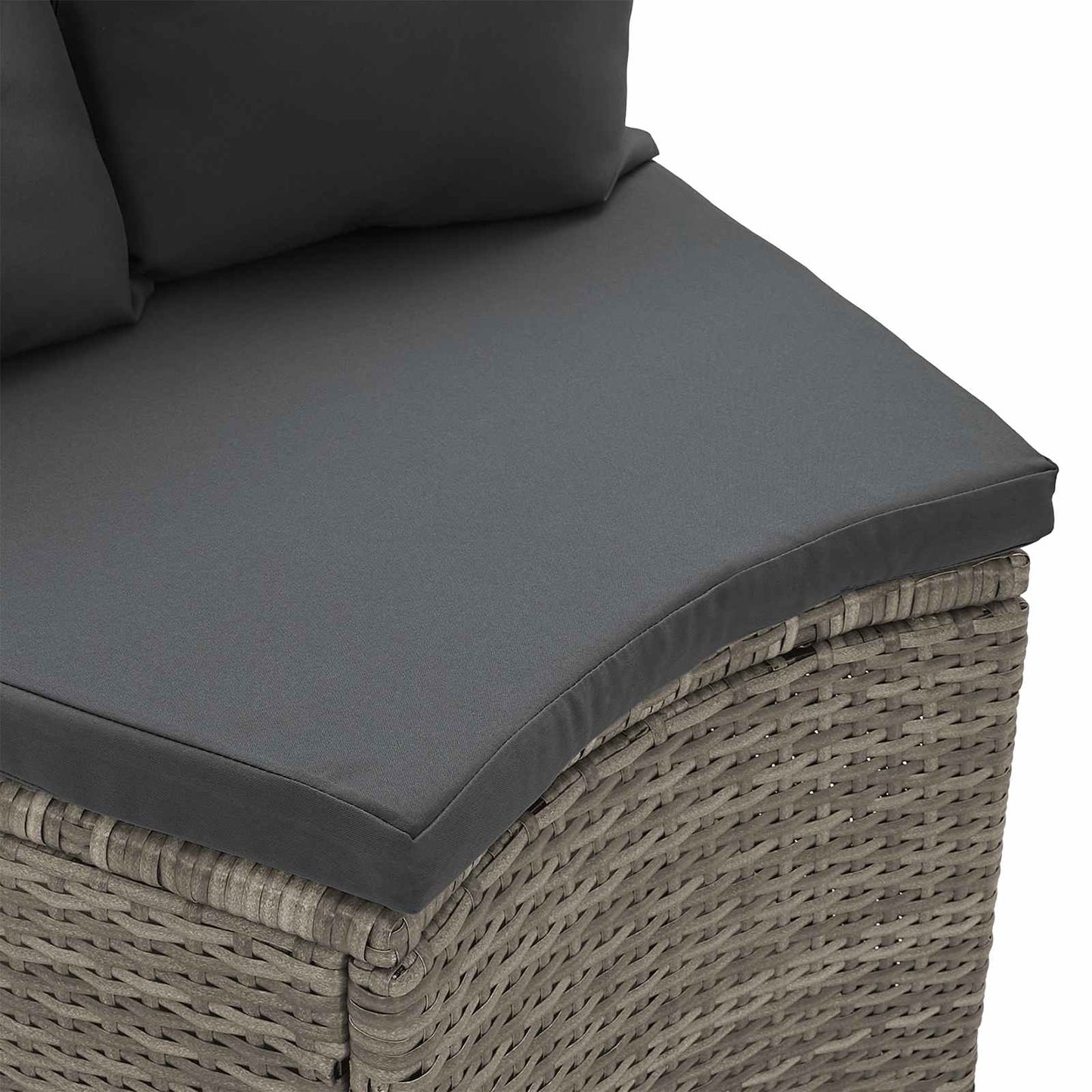 Sofa Sæt 2 stk. Grå Massiv akacietræ og poly rattang