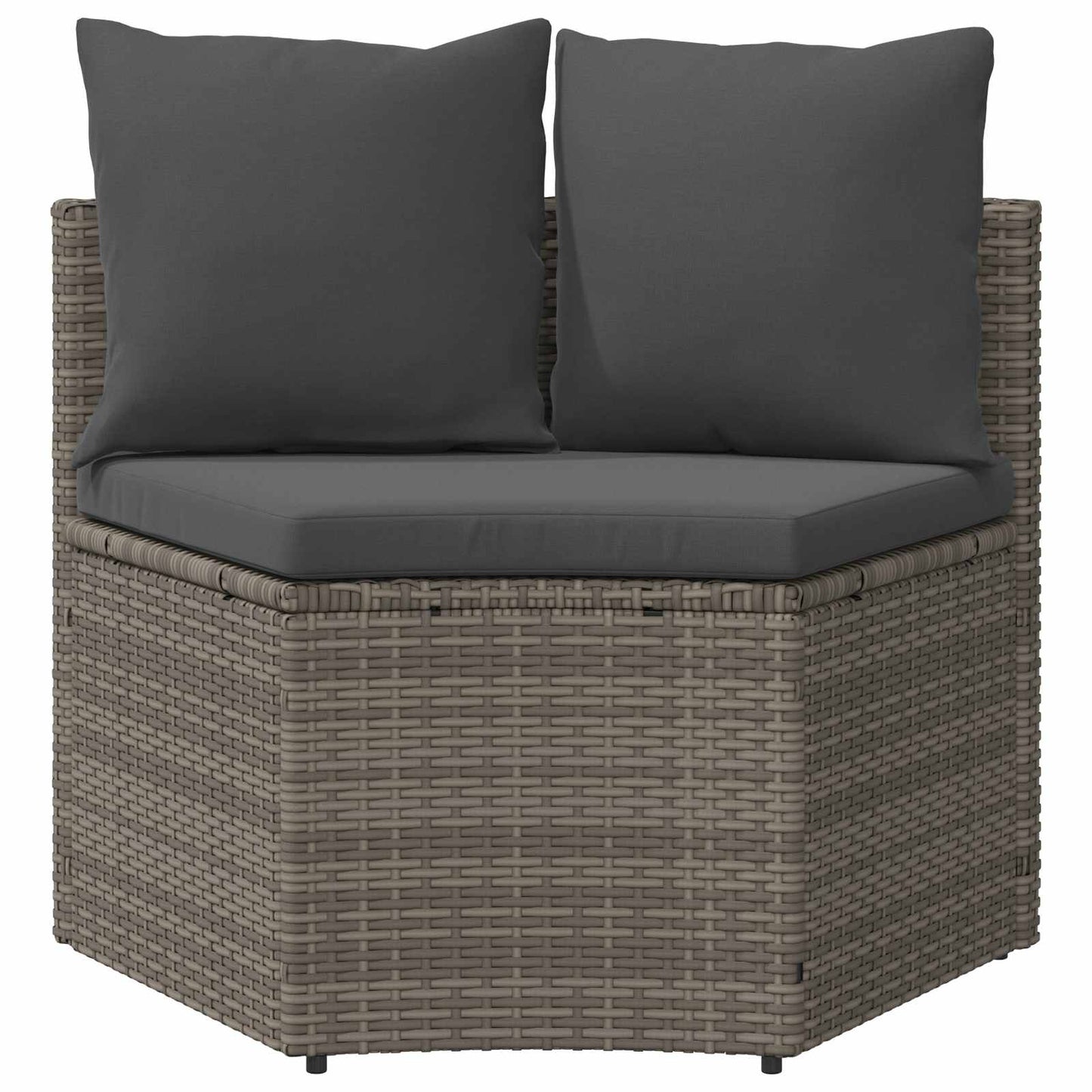 Sofa Sæt 2 stk. Grå Massiv akacietræ og poly rattang