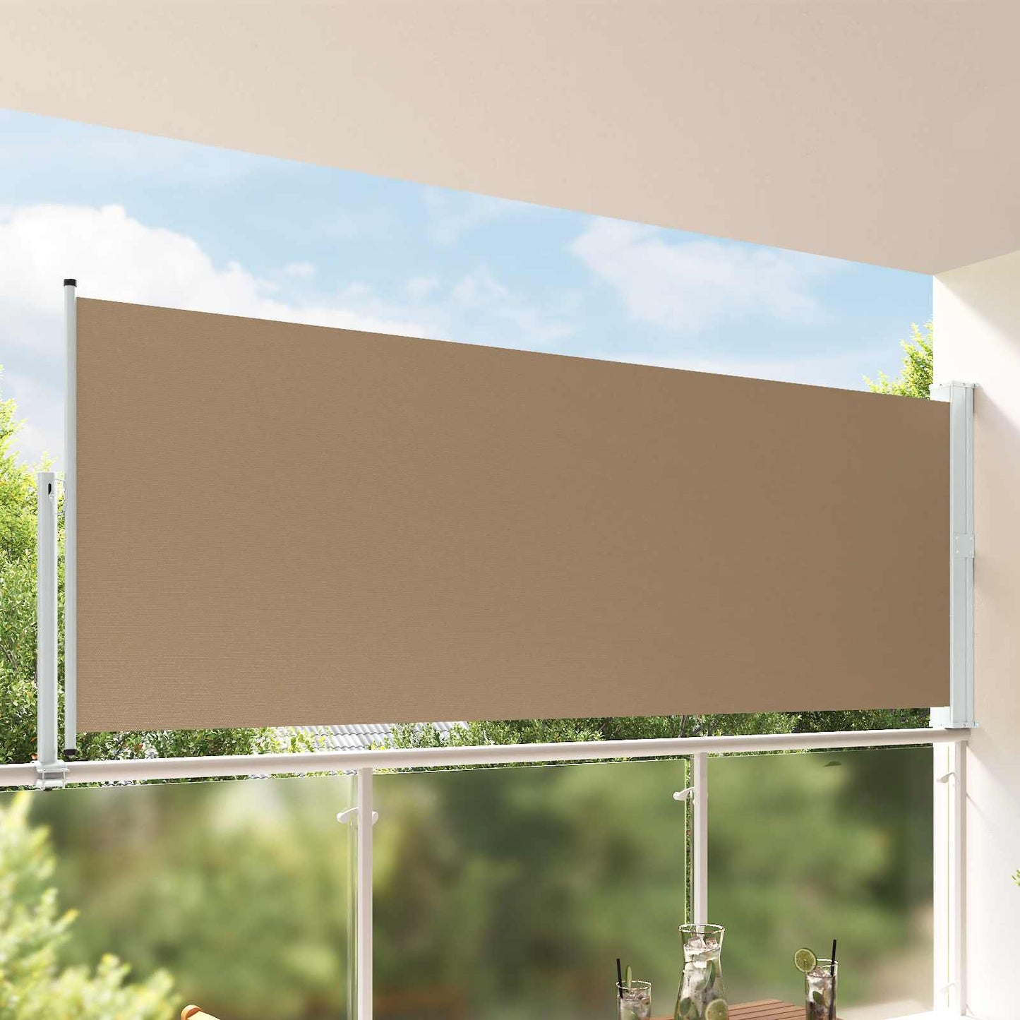 Side Markise 140 x 300 cm 100% polyester jern stål Rektangulær