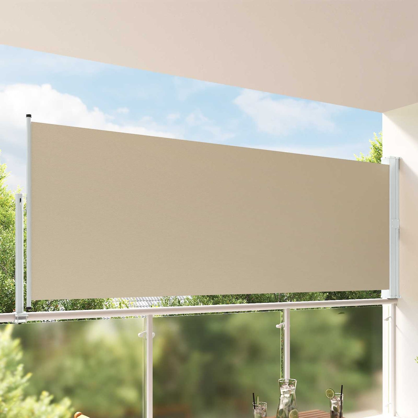 Side Markise 160 x 300 cm 100% polyester jern stål Rektangulær