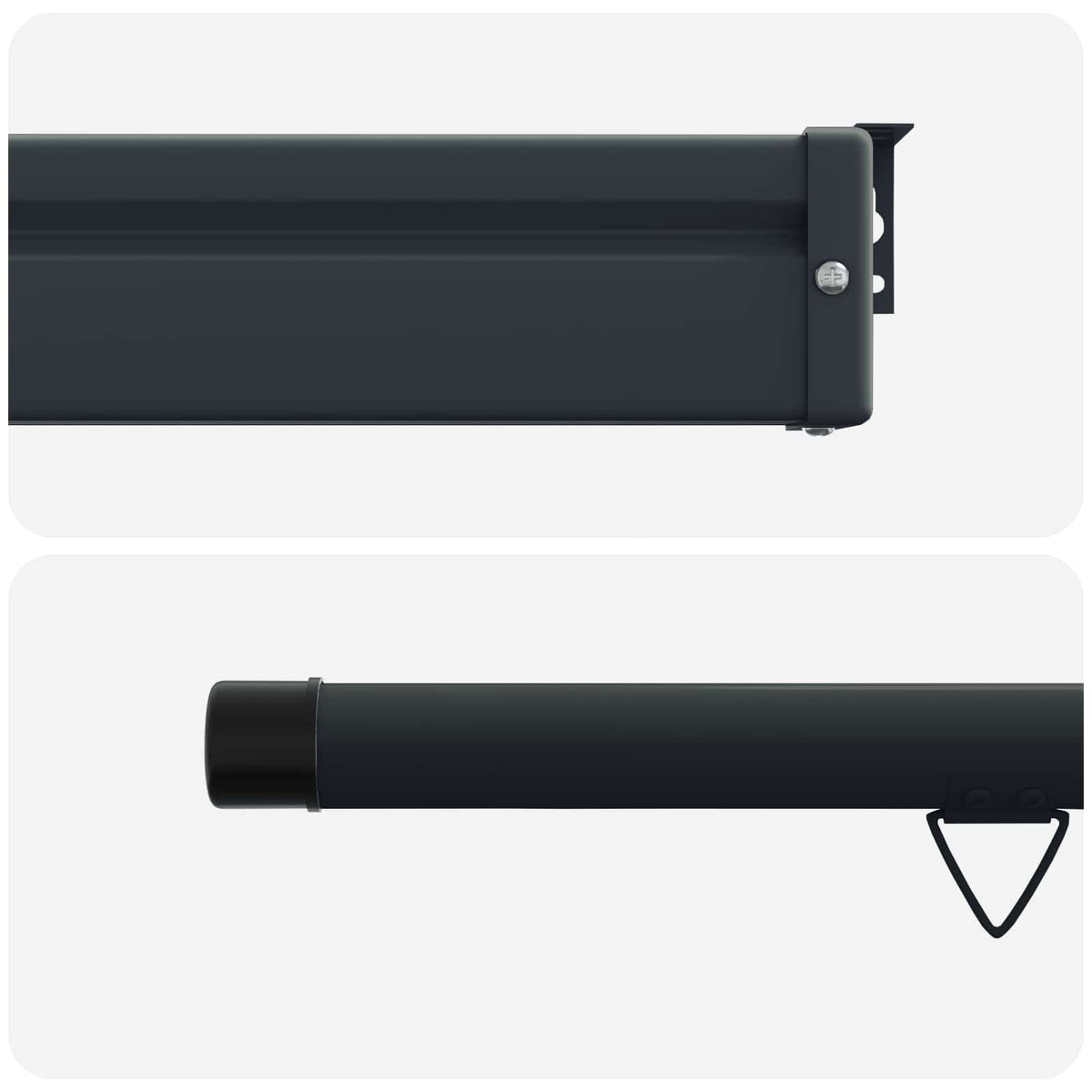 Balkon Sideskærm 60 x 250 cm 100% polyester jern stål Gråbrun