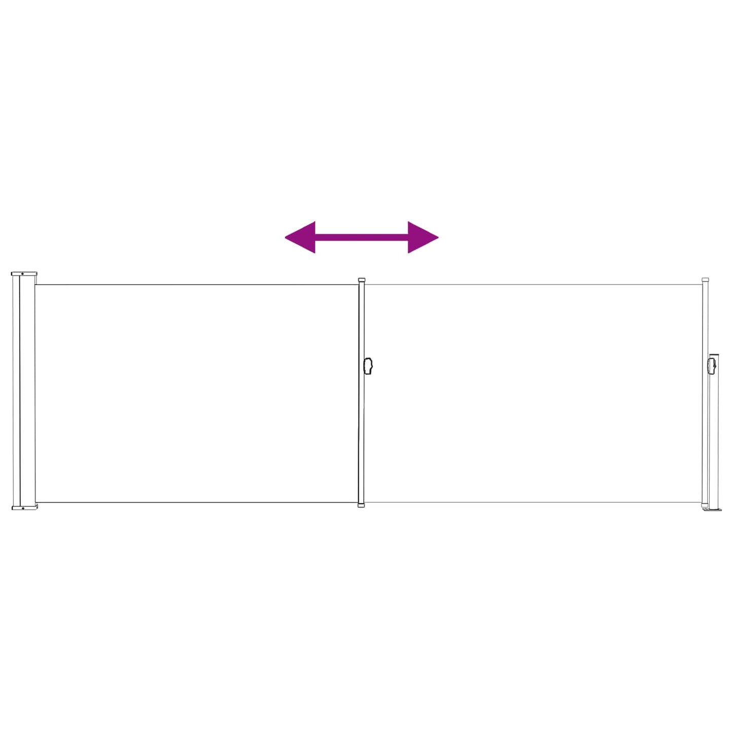 Udtrækkeligt side-markise Rektangulær 300 x 100 cm Polyester