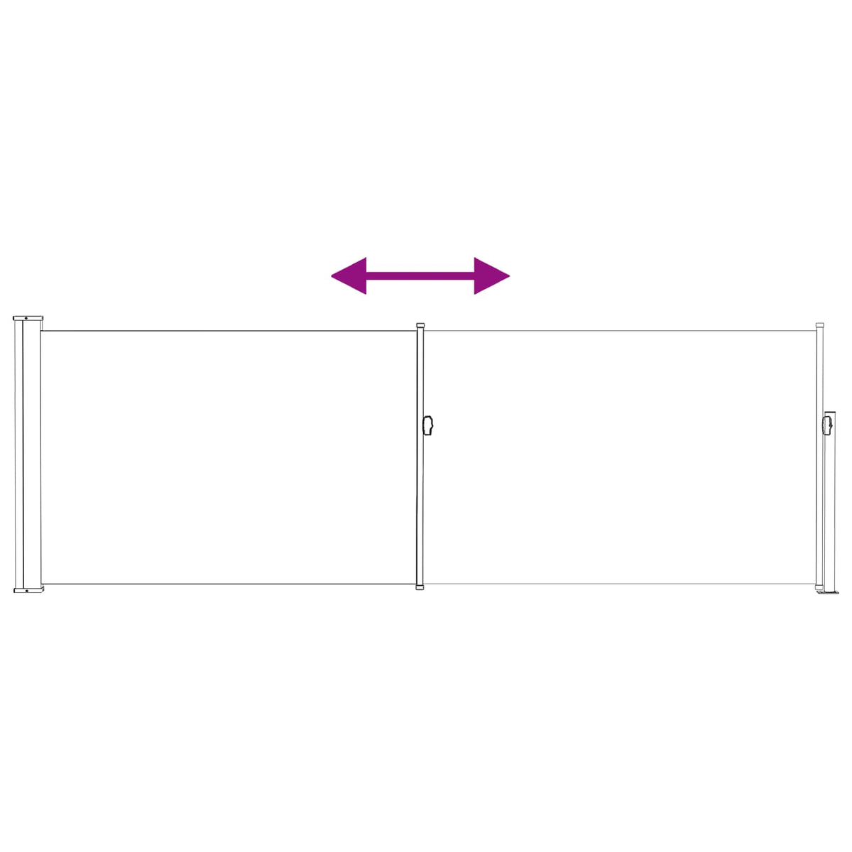 Udtrækkeligt side-markise Rektangulær 300 x 100 cm Polyester