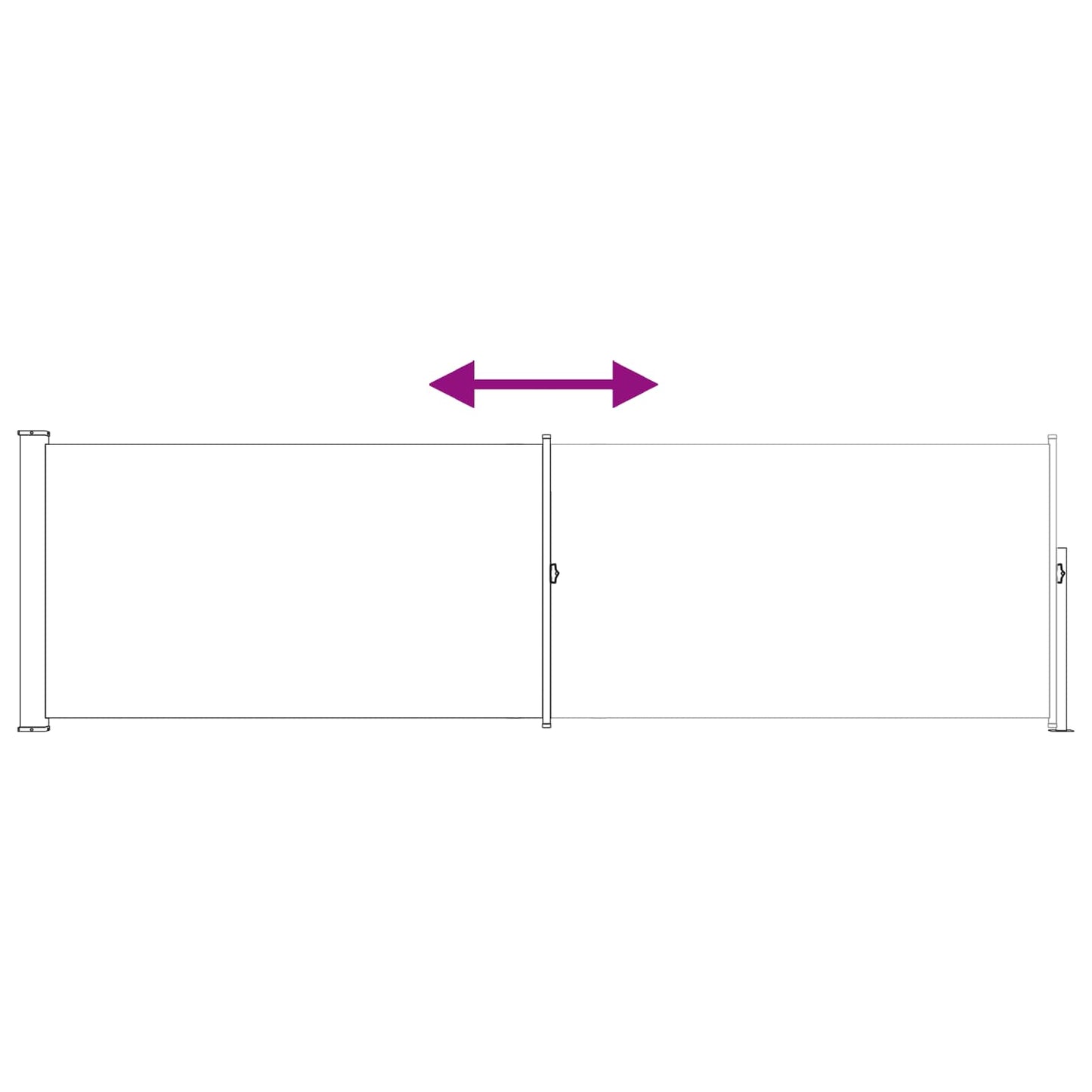 Udtrækkeligt side-markise Rektangulær 120 x 300 cm Polyester