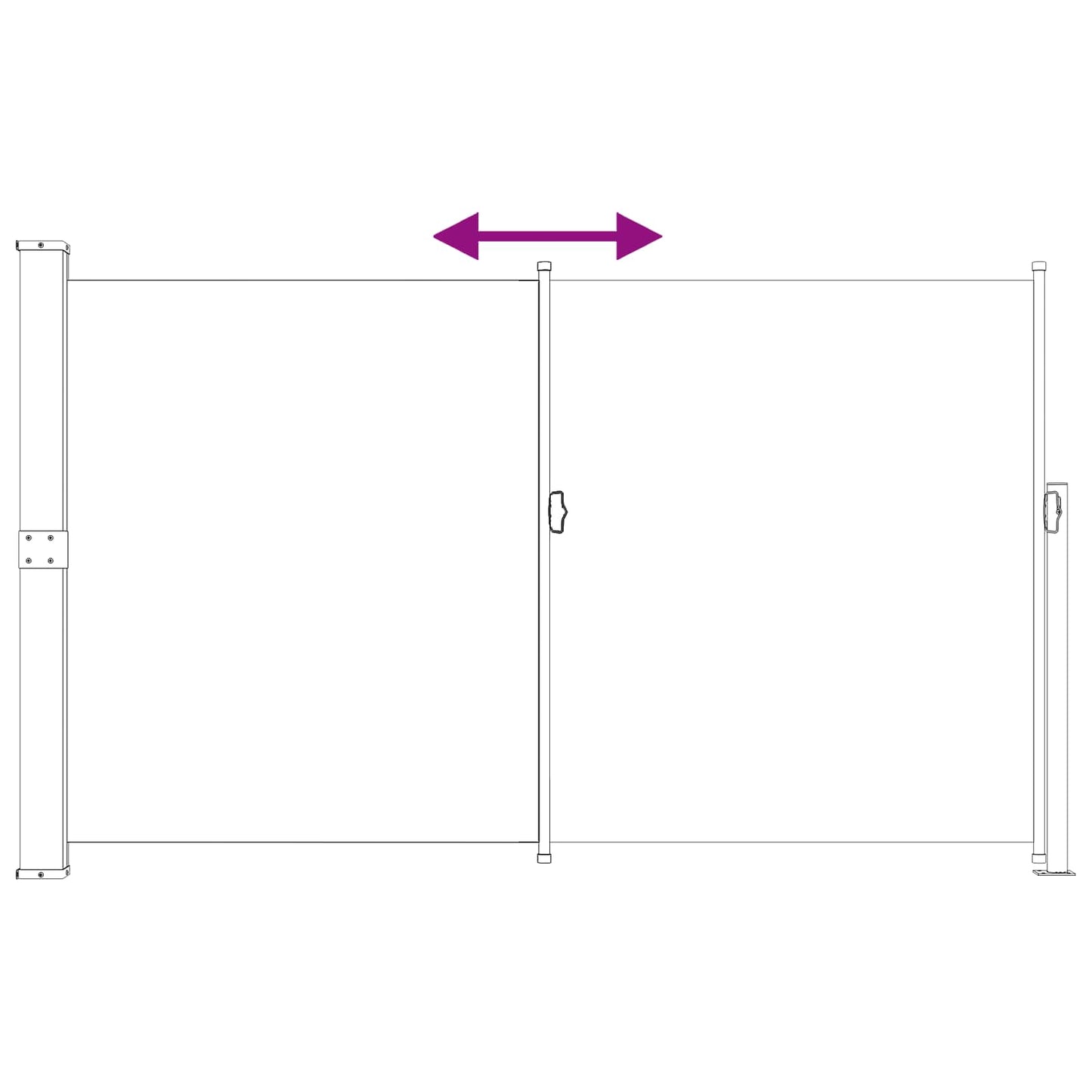Udtrækkeligt side-markise Rektangulær 180 x 300 cm Polyester