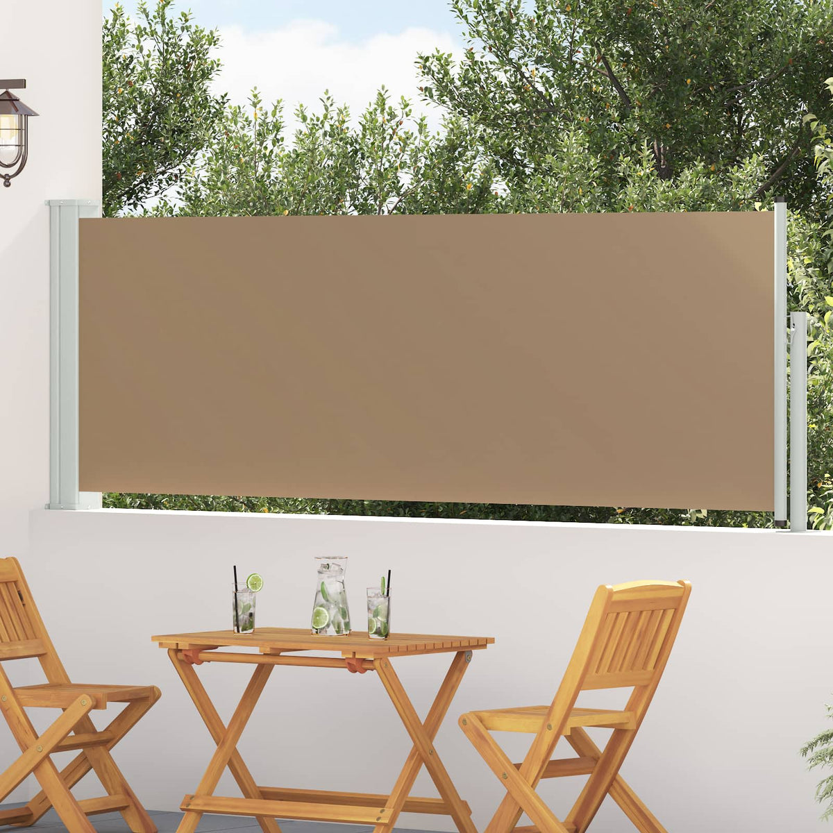 Udtrækkeligt side-markise Rektangulær 500 x 100 cm Polyester