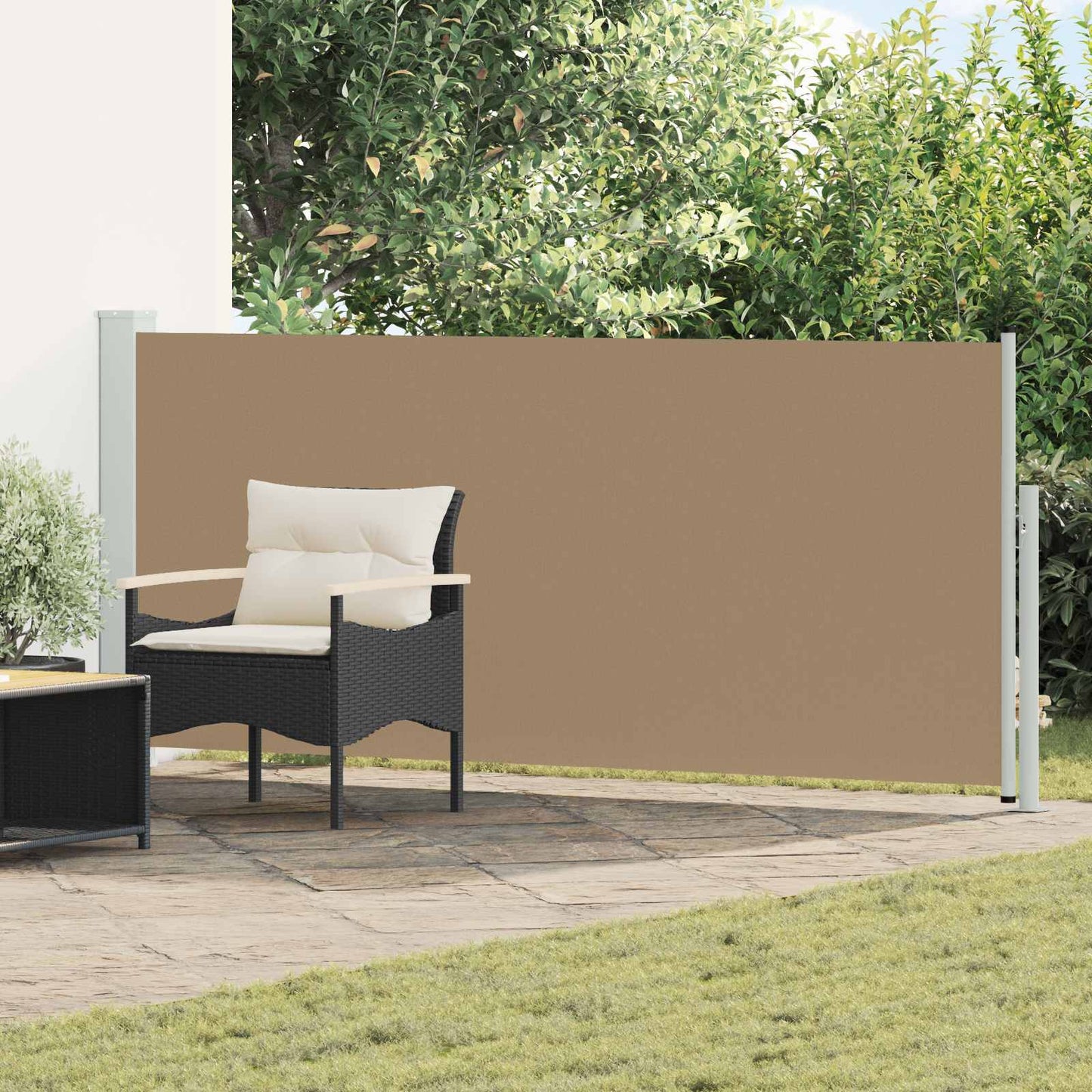 Udtrækkeligt side-markise Rektangulær 117 x 500 cm Polyester