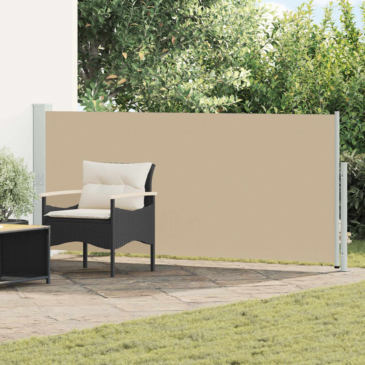 Udtrækkeligt side-markise Rektangulær 140 x 500 cm Polyester