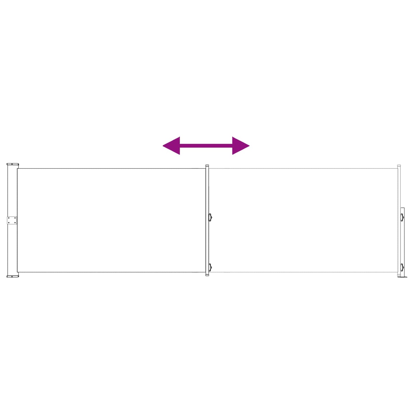 Udtrækkeligt side-markise Rektangulær 140 x 500 cm Polyester