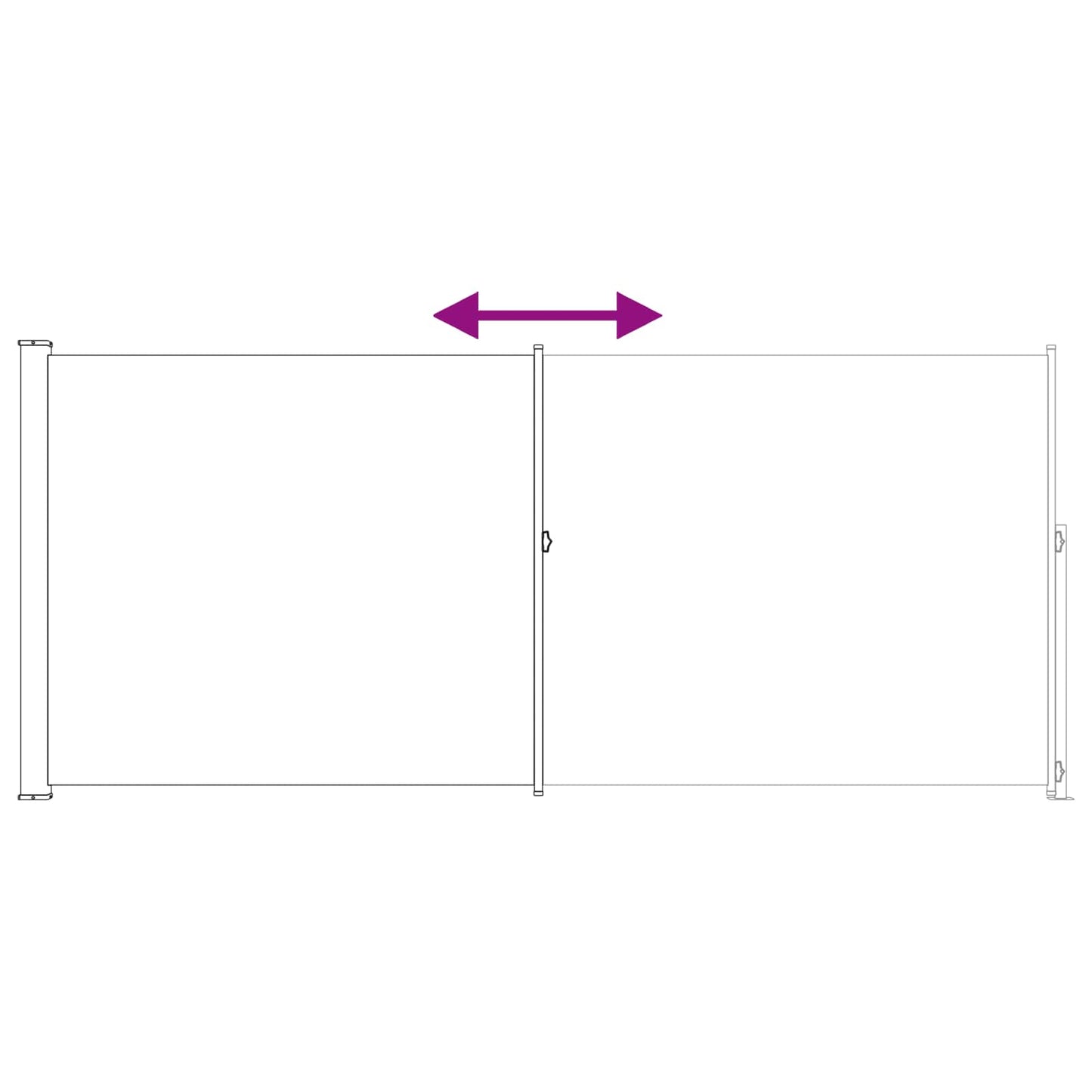 Udtrækkeligt side-markise Rektangulær 200 x 600 cm Polyester