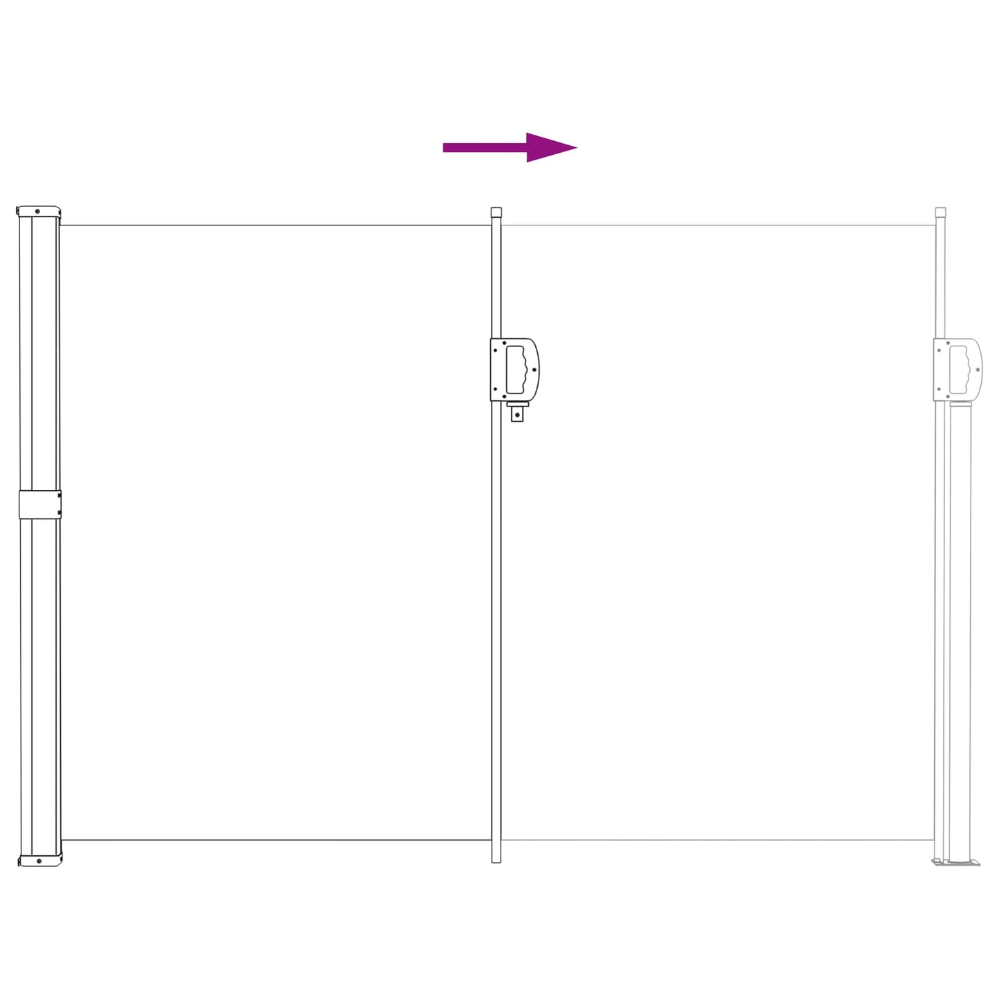 Udtrækkeligt side-markise 117 x 300 cm Polyester Rektangulær