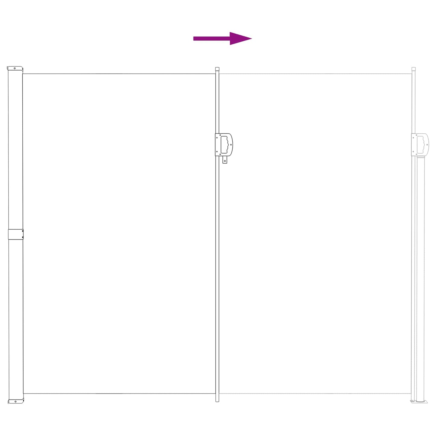 Udtrækkeligt side-markise 300 x 220 cm Polyester Rektangulær