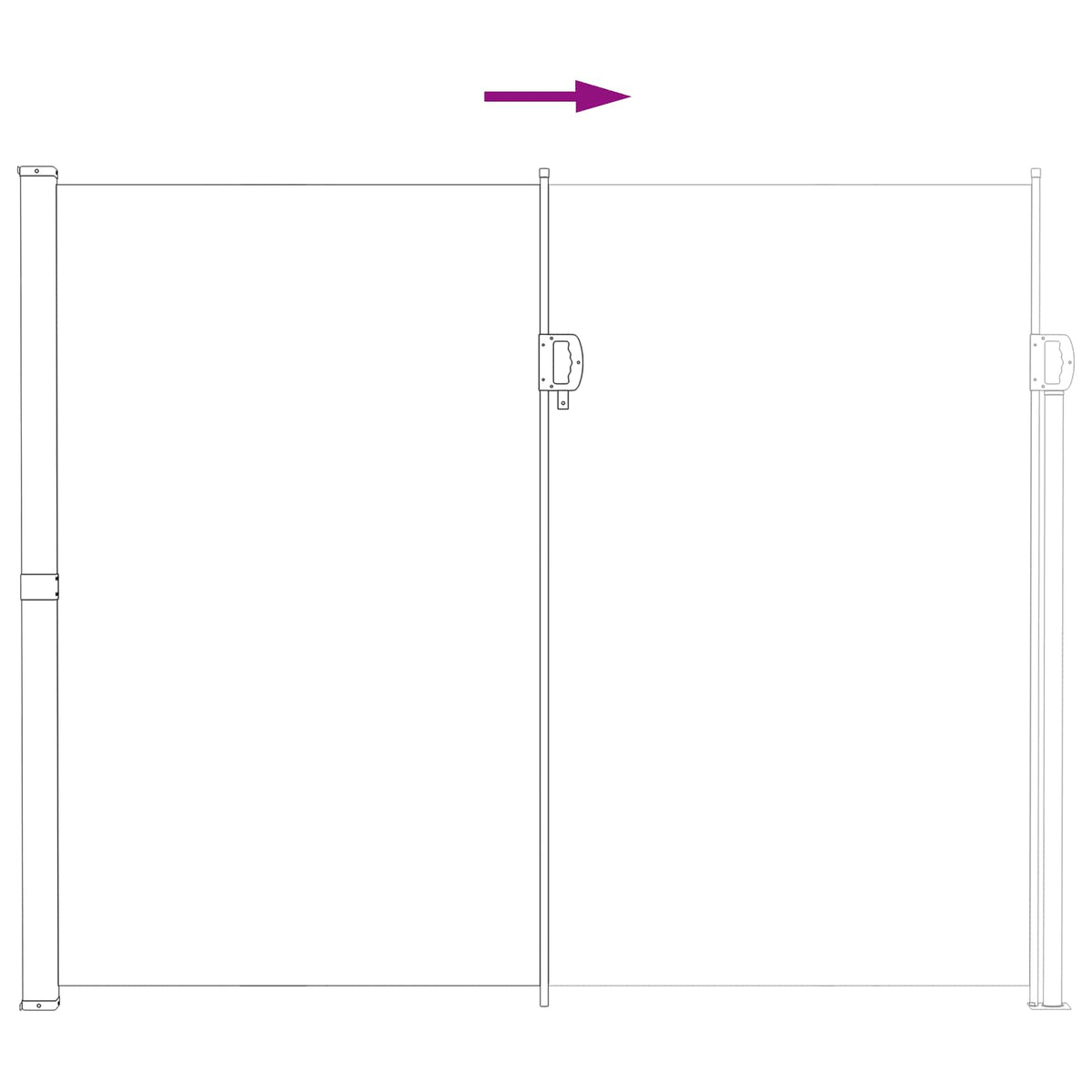 Udtrækkeligt side-markise 300 x 220 cm Polyester Rektangulær
