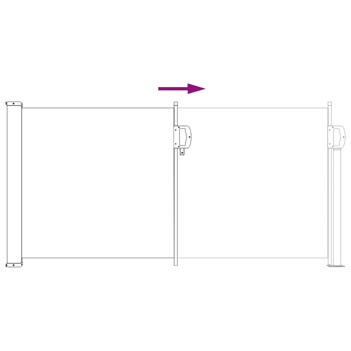 Udtrækkeligt side-markise 500 x 100 cm Polyester Rektangulær