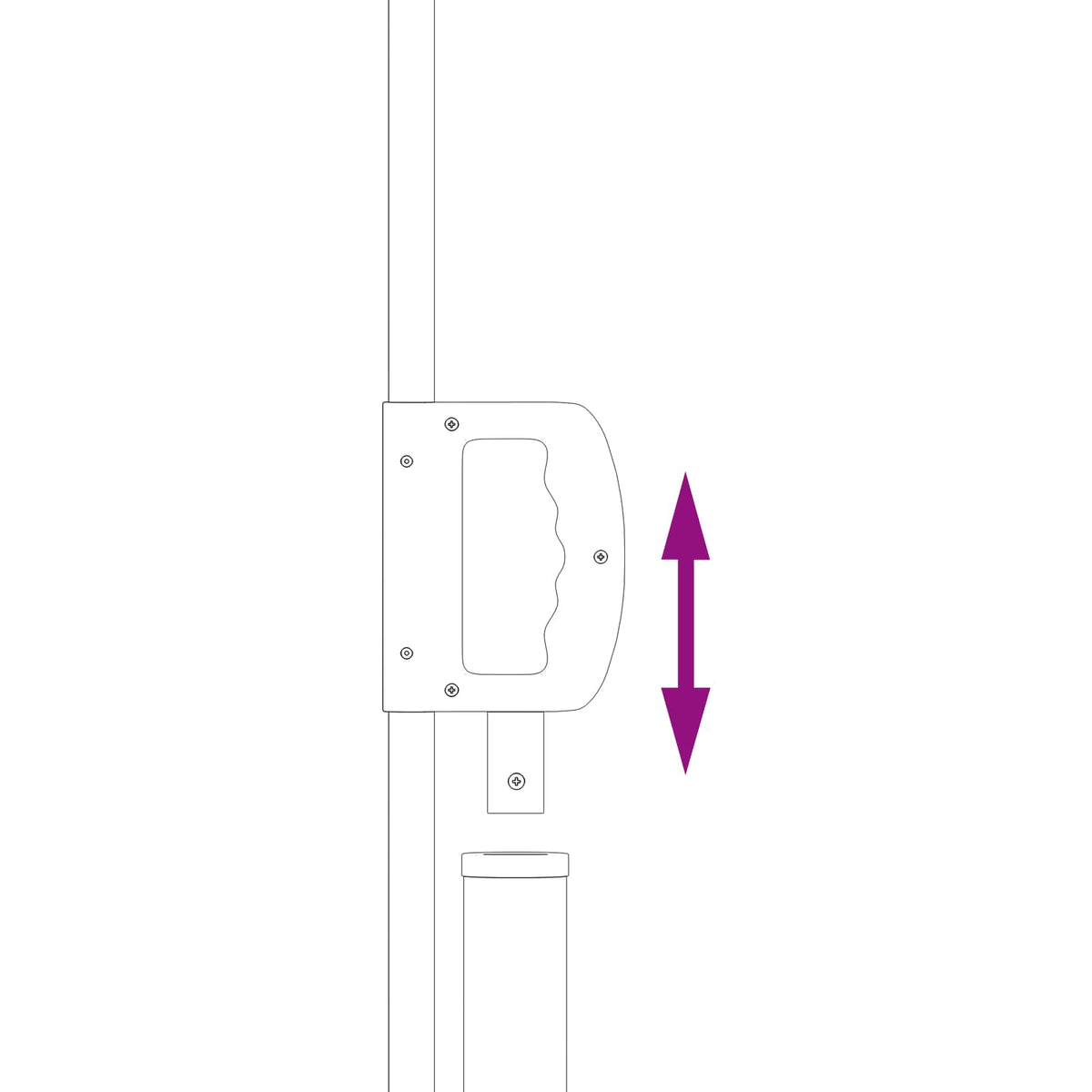 Udtrækkeligt side-markise 500 x 120 cm Polyester Rektangulær