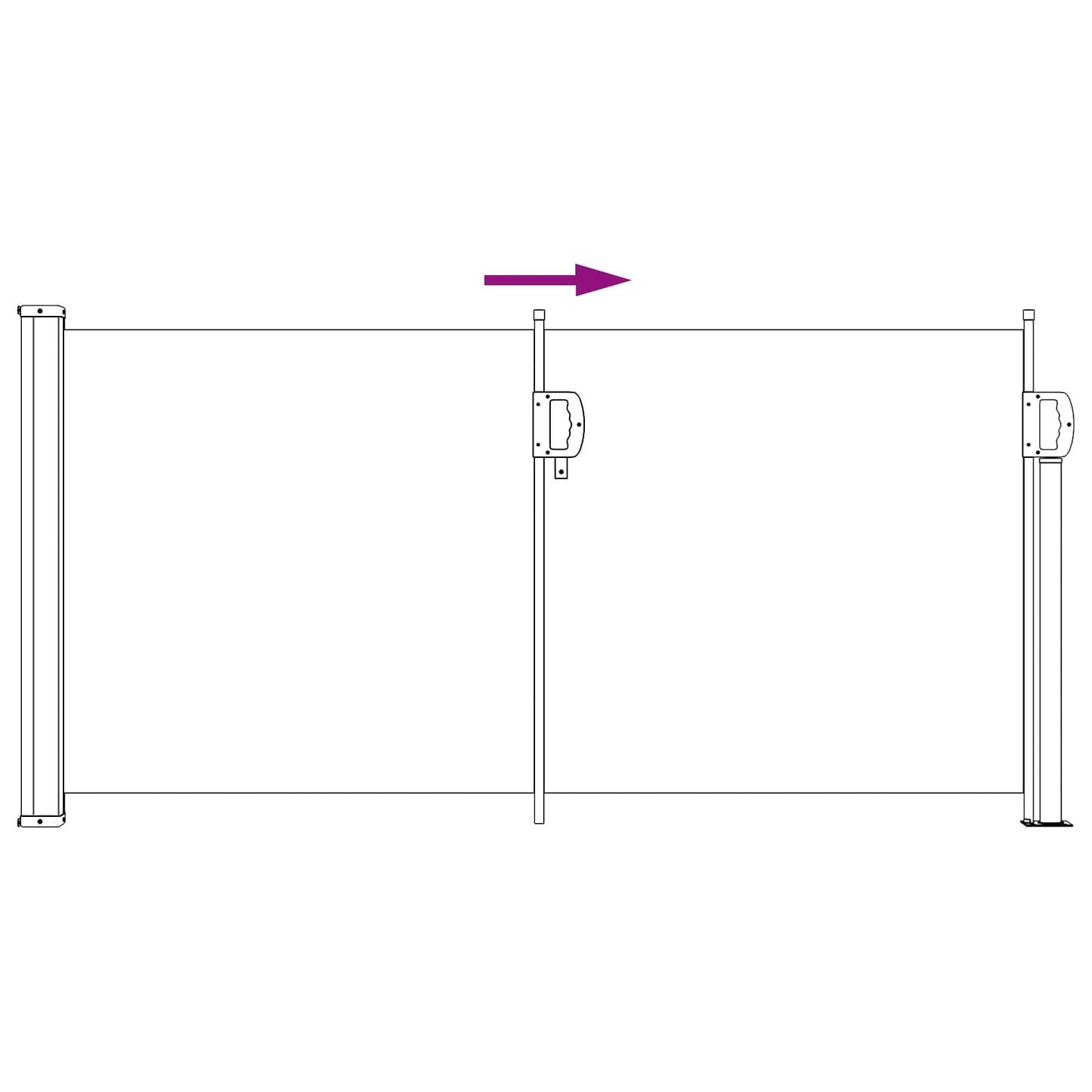 Udtrækkeligt side-markise 300 x 100 cm Polyester Rektangulær
