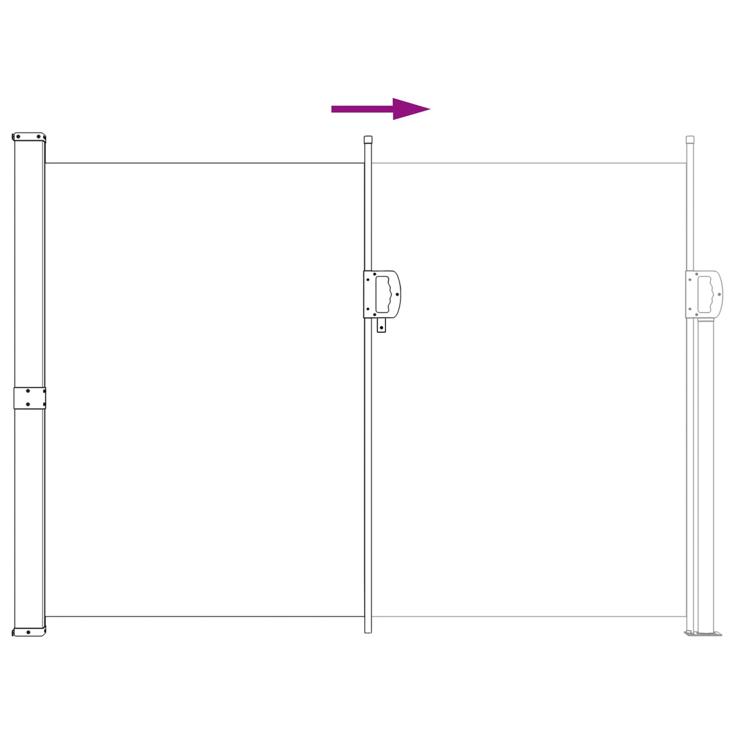 Udtrækkeligt side-markise 140 x 300 cm 100% polyester jern stål
