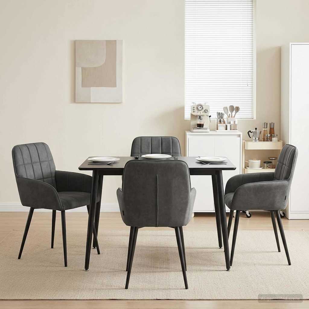 Spisestole 4 stk. Fløjl Mørkegrå 56.5 x 50 x 85 cm