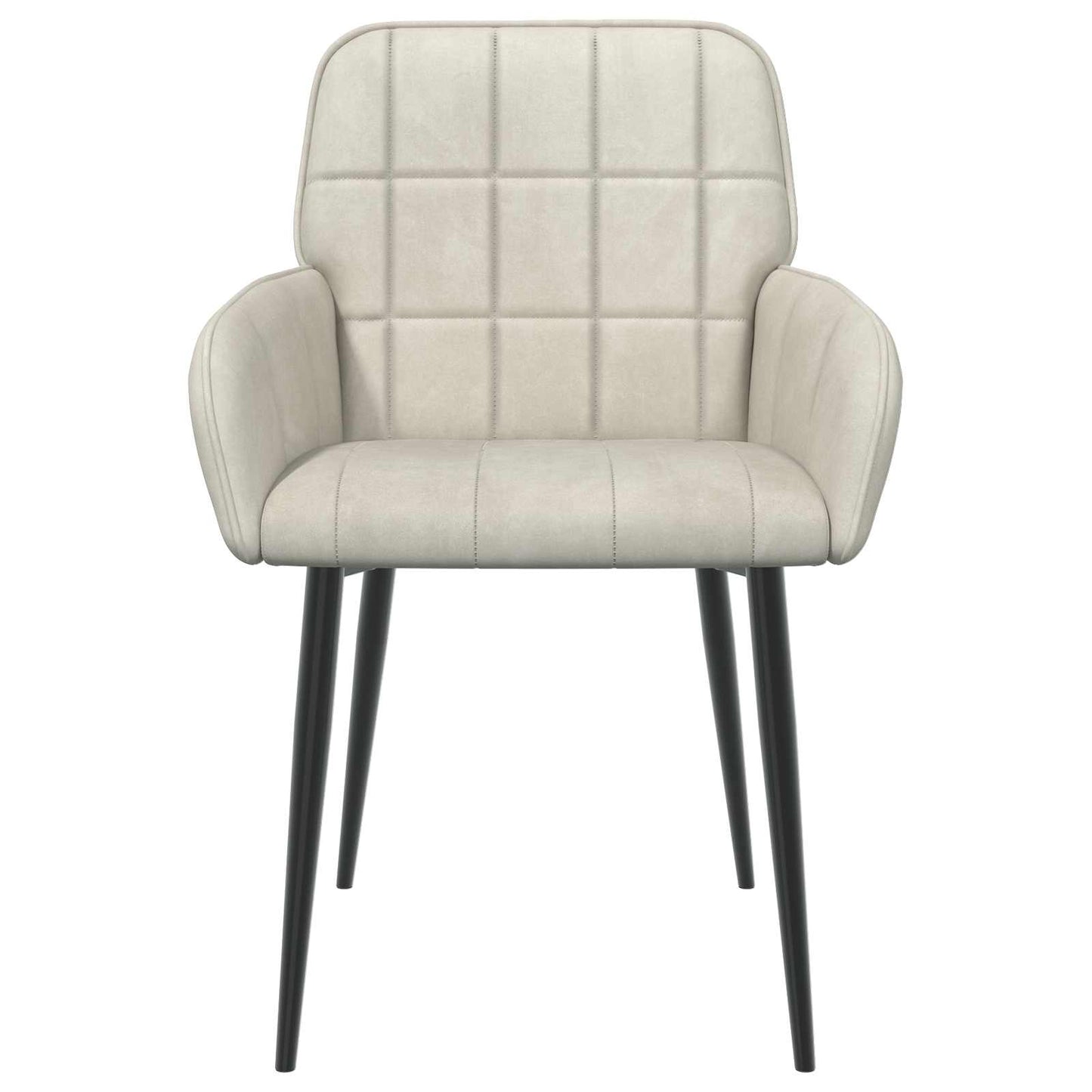 Spisestole 4 stk. Fløjl Cremefarvet 56.5 x 50 x 85 cm