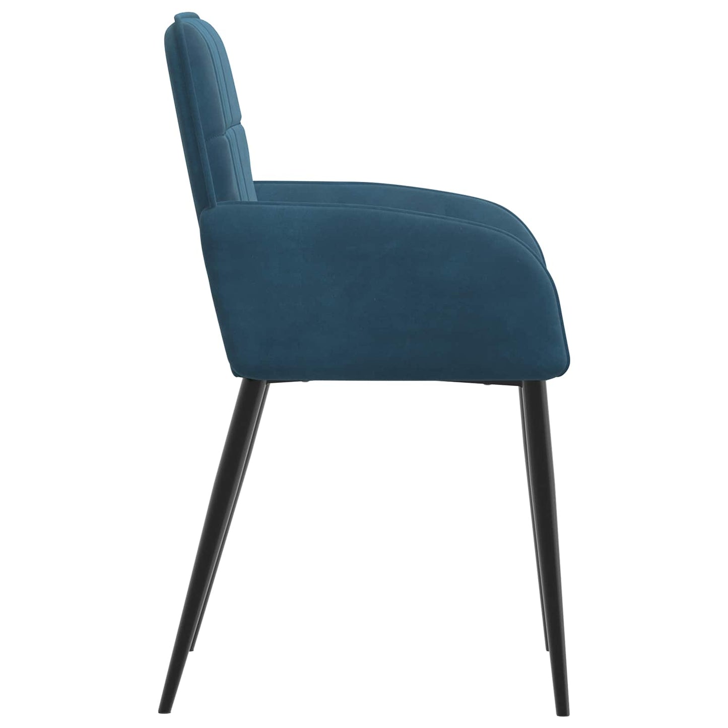 Spisestole 6 stk. Fløjl Blå 56.5 x 50 x 85 cm