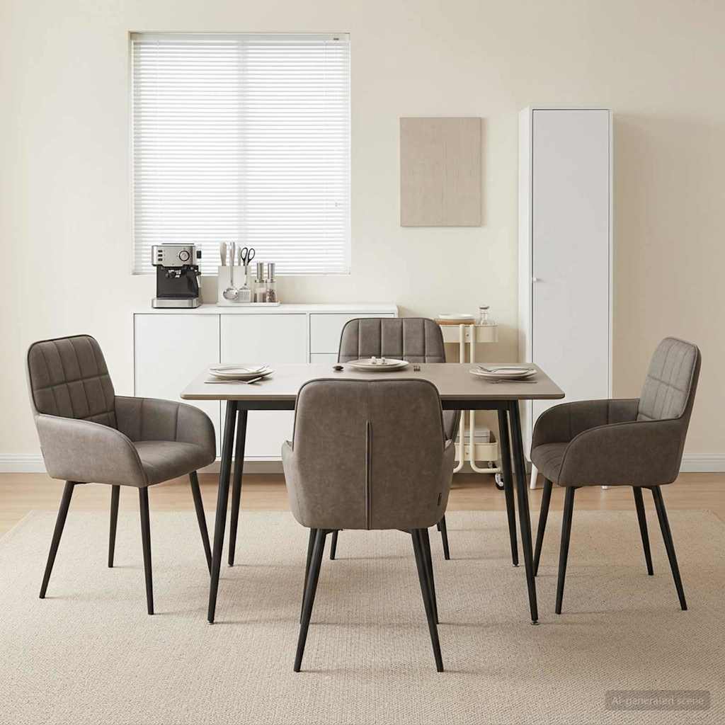 Spisestole 4 stk. Kunstlæder Grå 56,5 x 50 x 85 cm