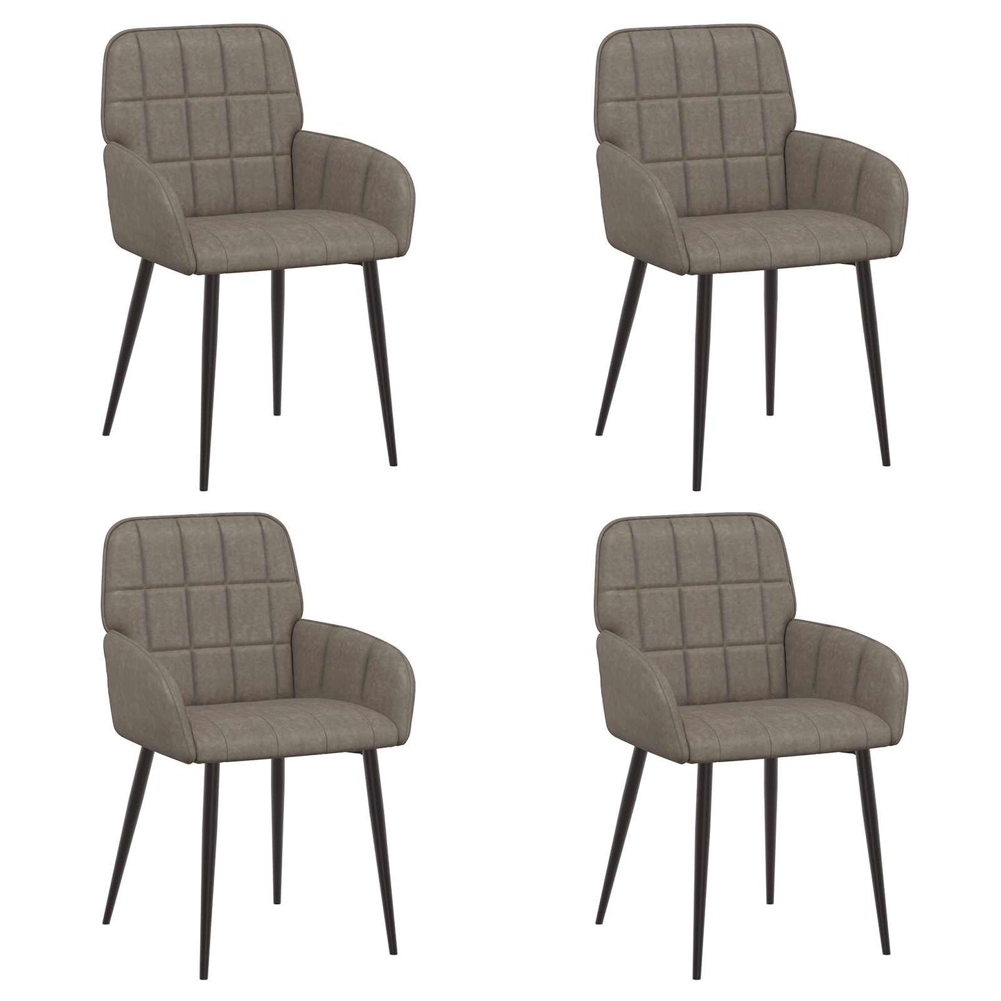 Spisestole 4 stk. Kunstlæder Grå 56,5 x 50 x 85 cm