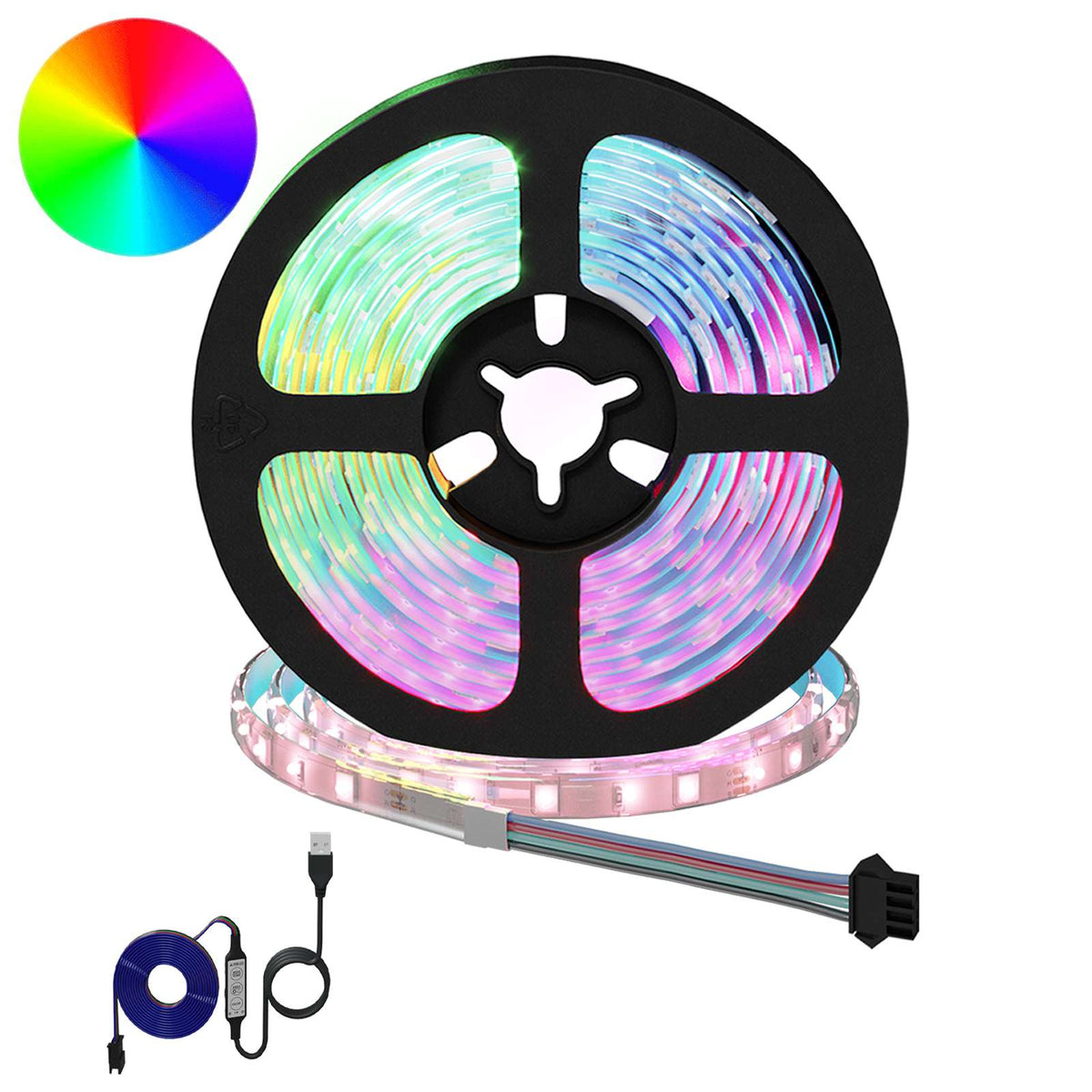 LED Strip 2 stk. Sort og Gennemsigtig Kobber og plastik