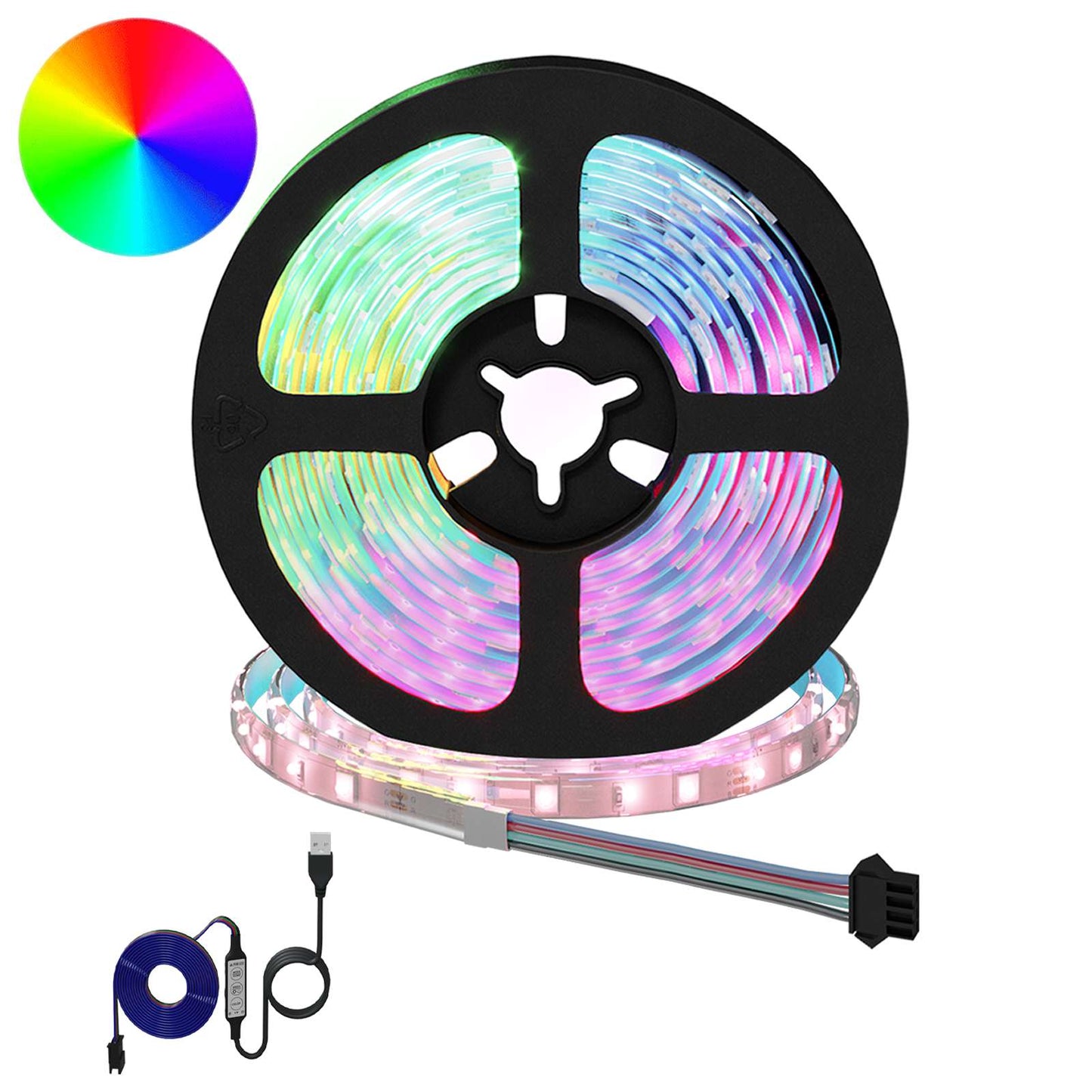 LED Strip 2 stk. Sort og Gennemsigtig Kobber og plastik