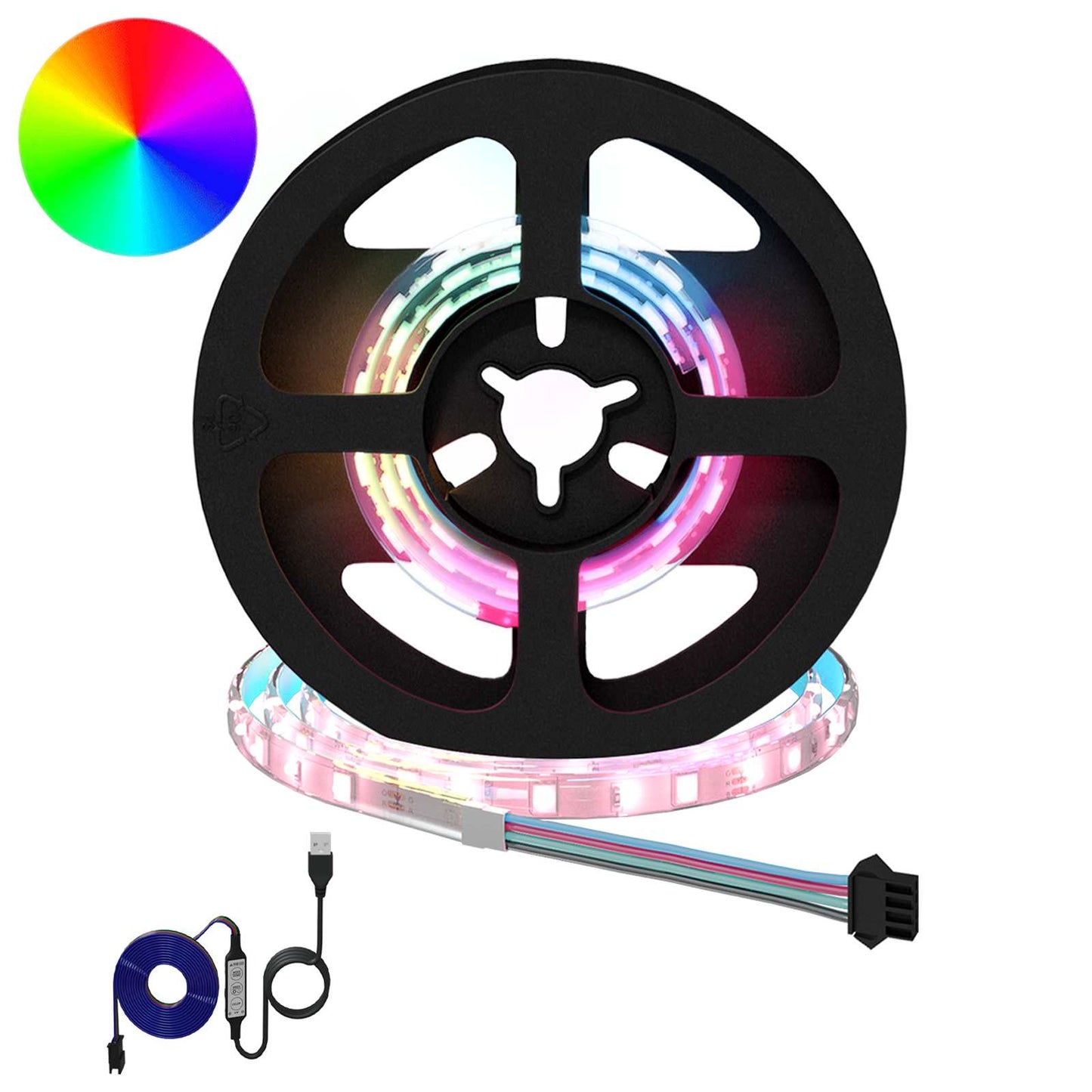 LED Strip 2 stk. Sort og Gennemsigtig Kobber og plastik