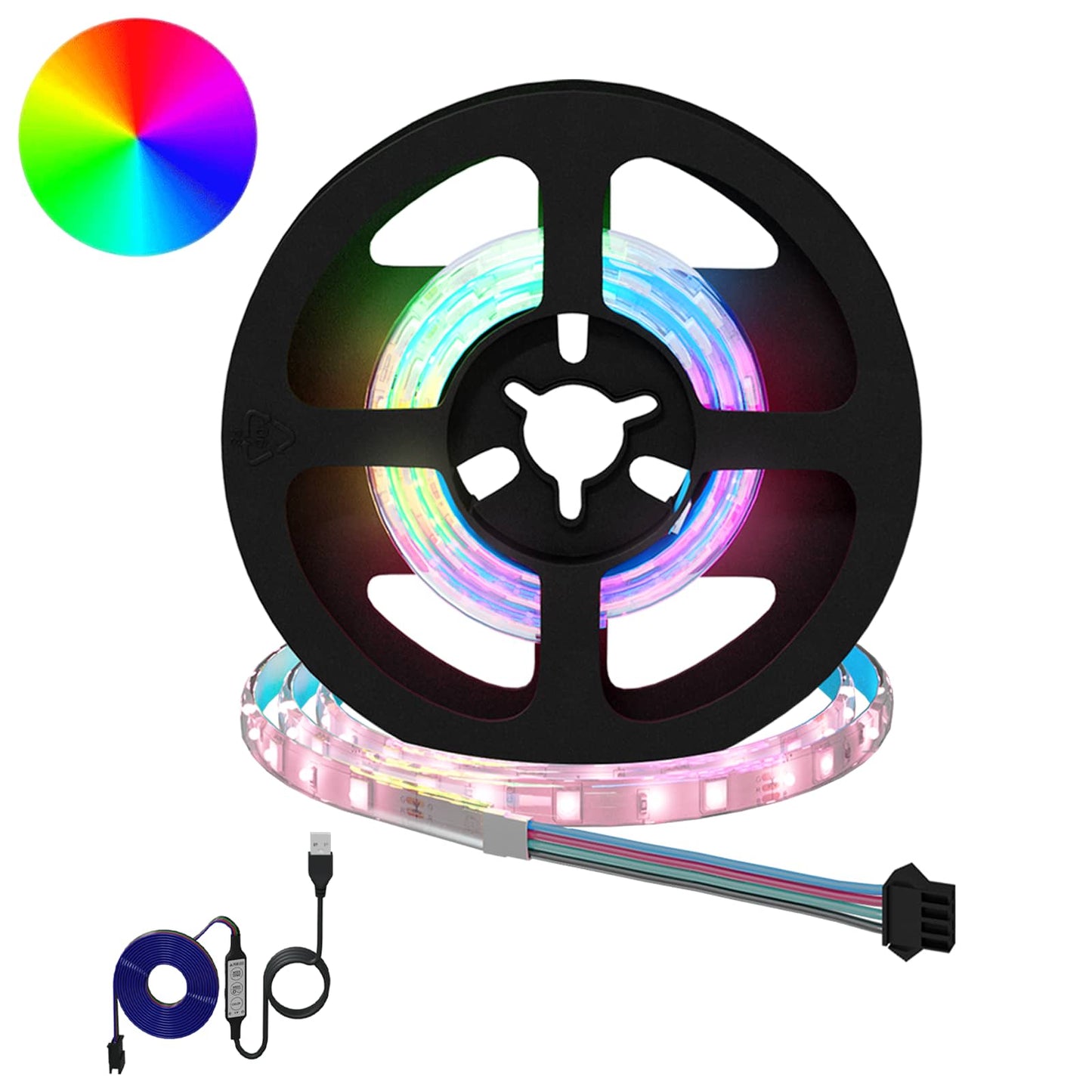 LED Strip 2 stk. Sort og Gennemsigtig Kobber og plastik